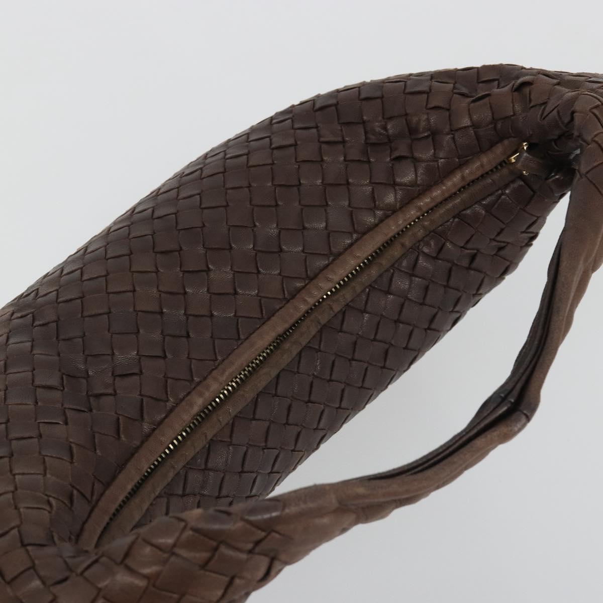 BOTTEGA VENETA INTRECCIATO Shoulder Bag Leather Brown Gold 115653 Auth 188387SAV