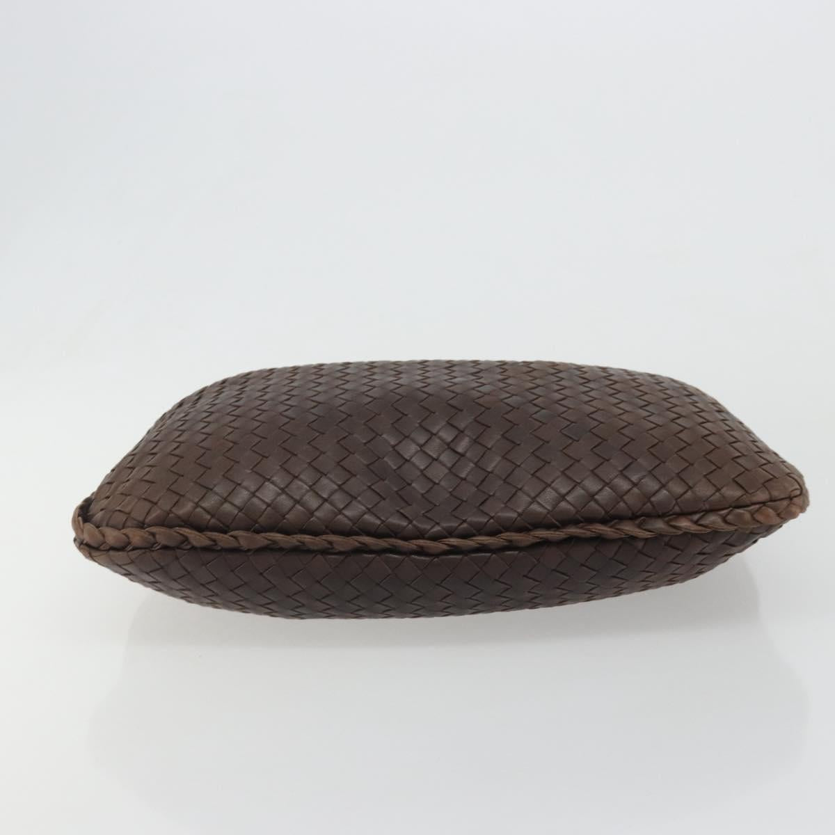 BOTTEGA VENETA INTRECCIATO Shoulder Bag Leather Brown Gold 115653 Auth 188387SAV