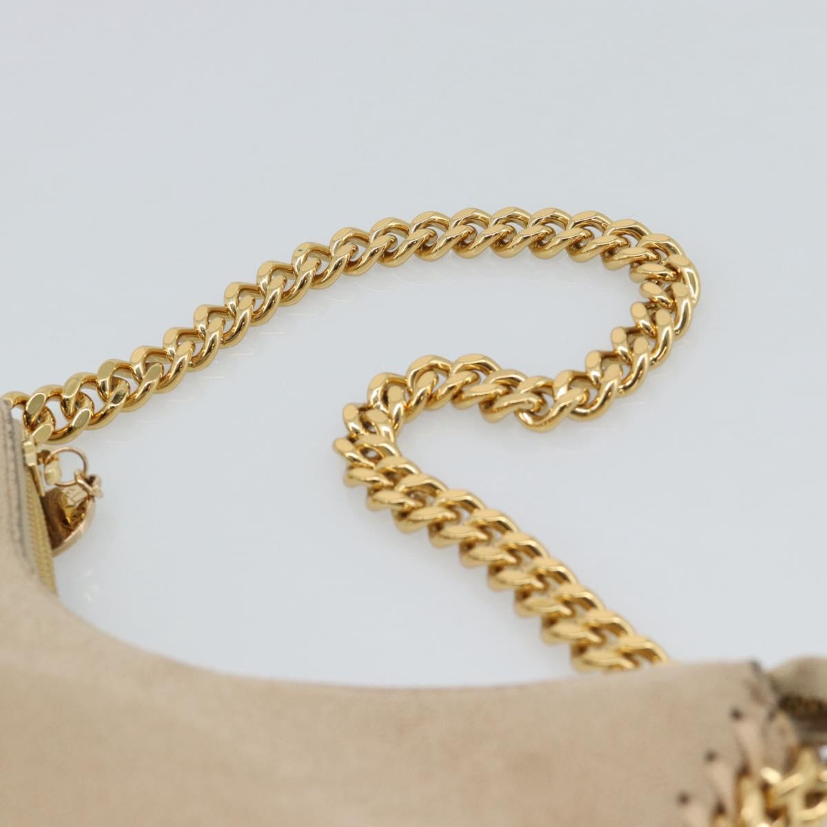 Stella MacCartney Chain Falabella Hand Bag polyester Beige Gold Auth 188397A