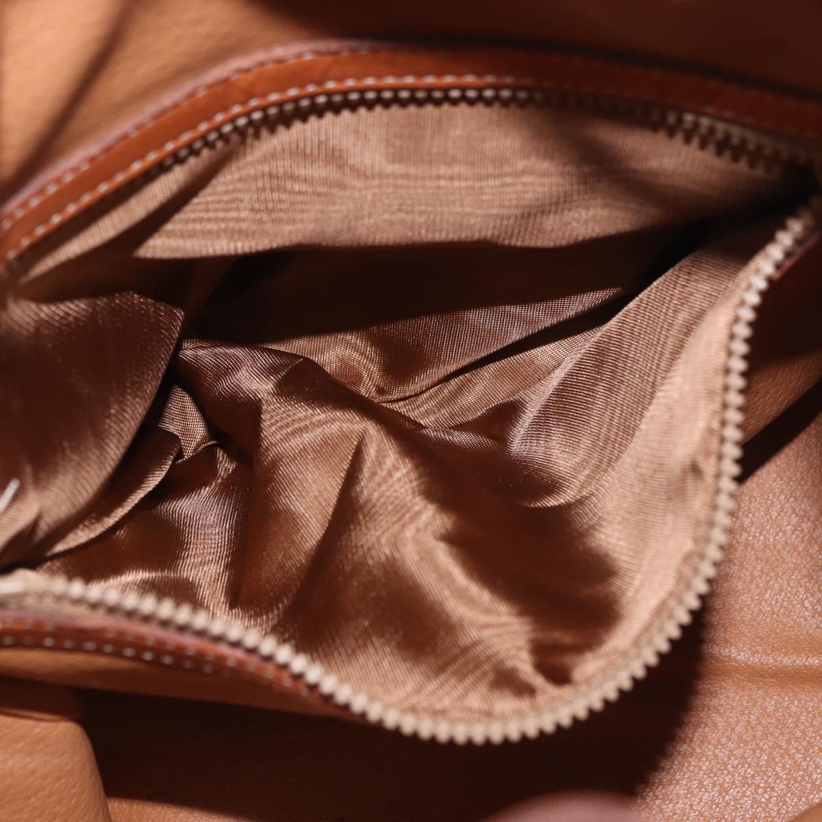 CELINE Macadam Canvas Shoulder Bag PVC Beige Gold Auth 188399