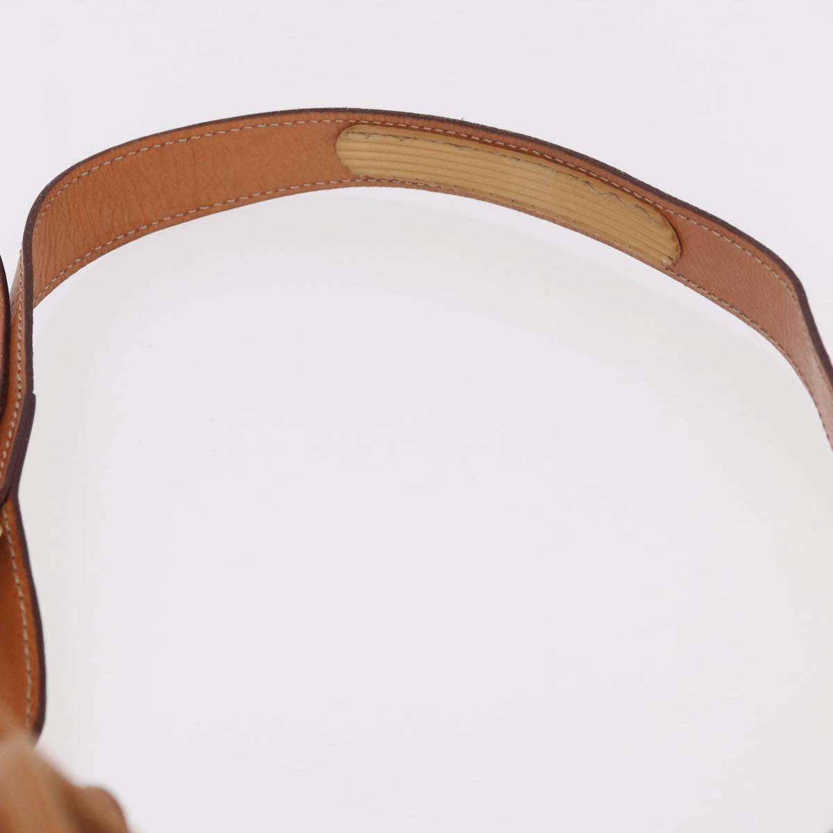 CELINE Macadam Canvas Shoulder Bag PVC Beige Gold Auth 188399