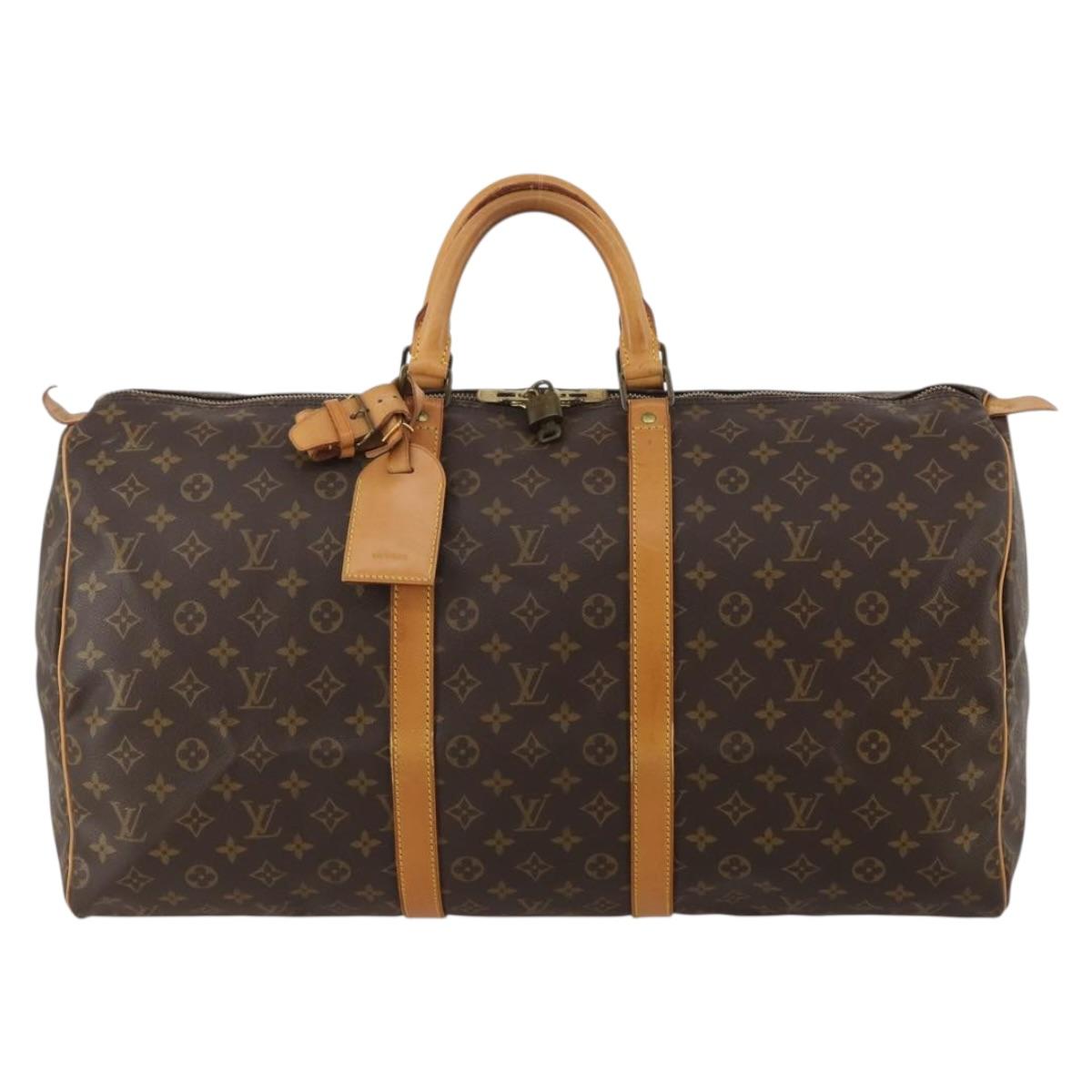 LOUIS VUITTON Monogram Keepall 55 Boston Bag M41424 LV Auth 188403V