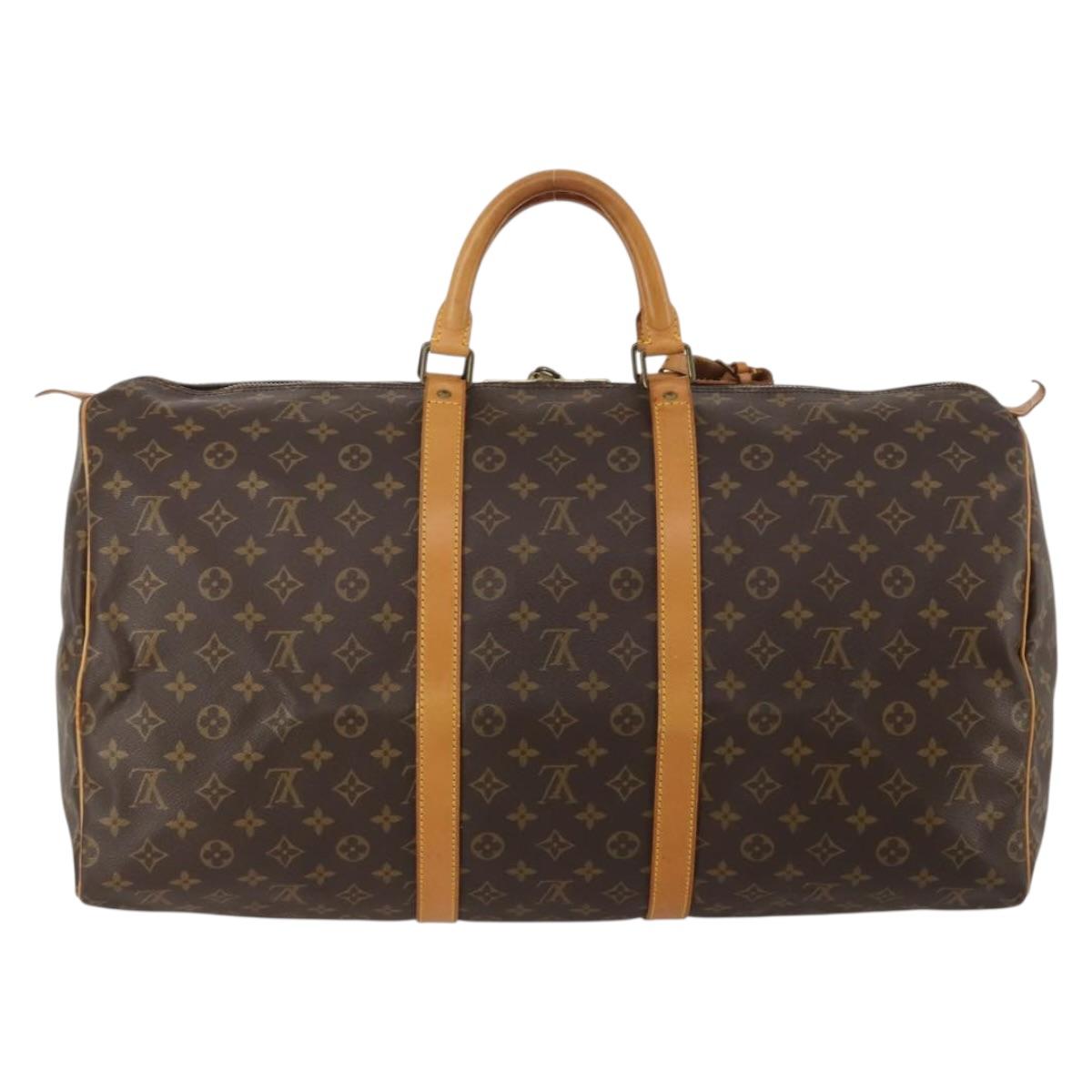 LOUIS VUITTON Monogram Keepall 55 Boston Bag M41424 LV Auth 188403V