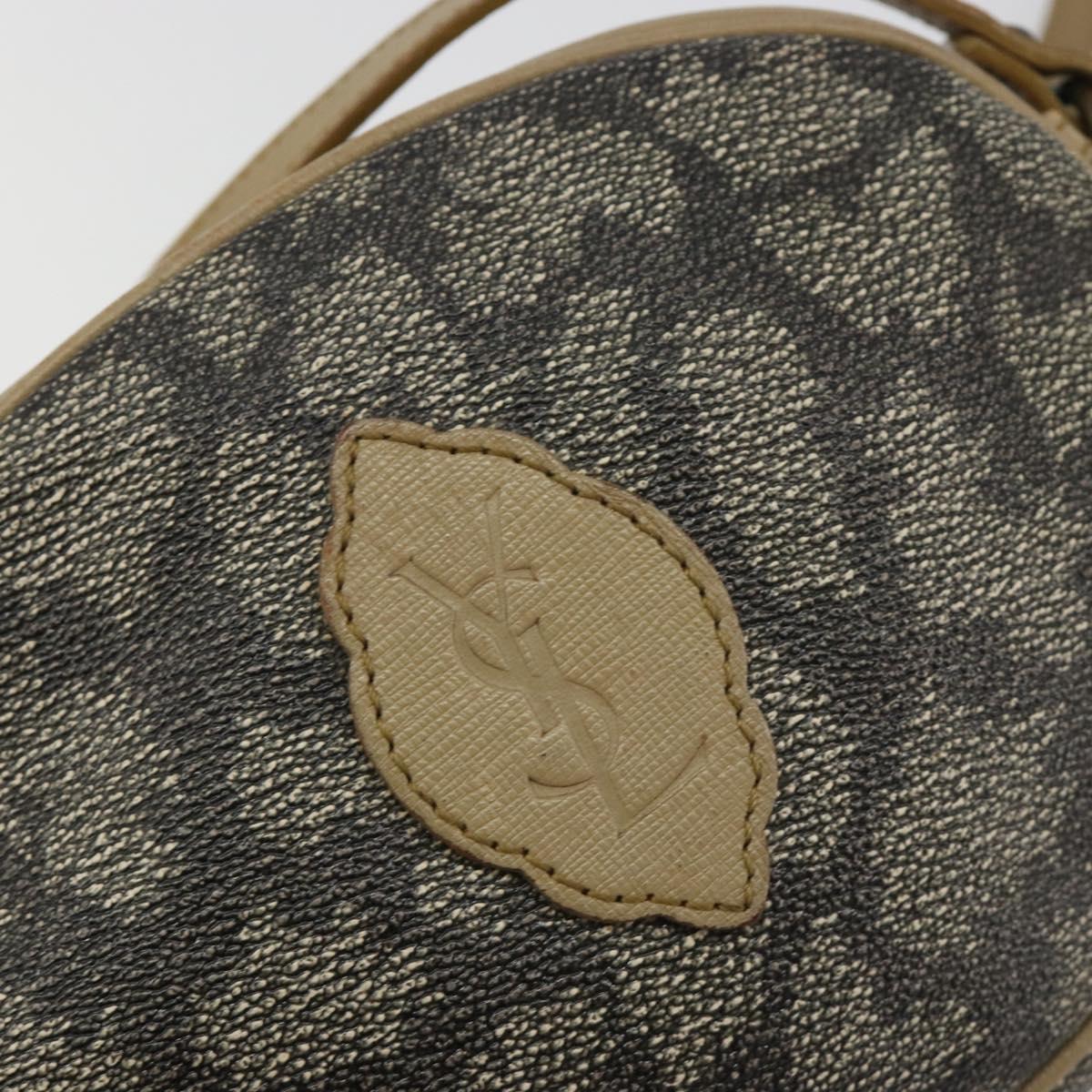 SAINT LAURENT Shoulder Bag PVC Brown Gold Auth 188404