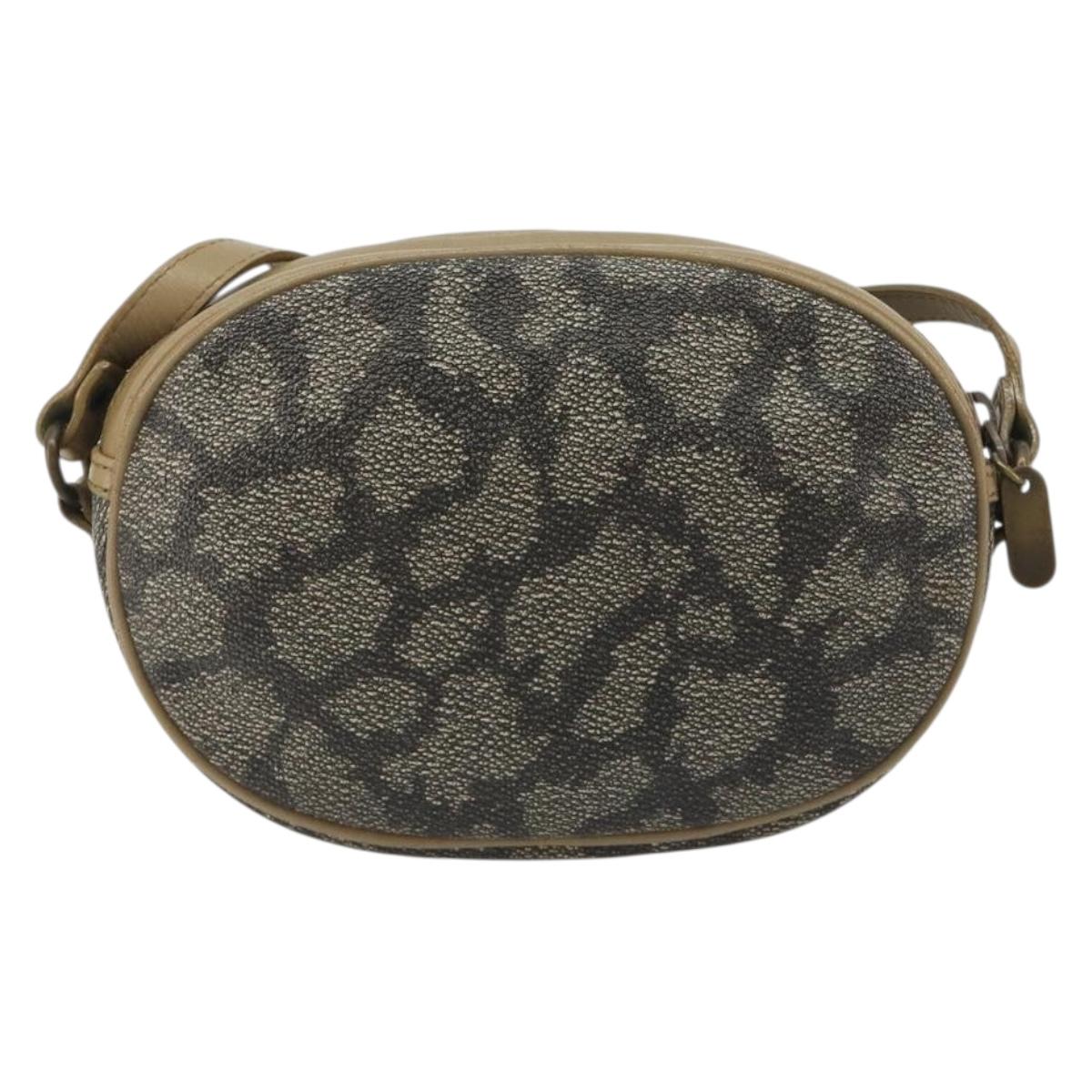 SAINT LAURENT Shoulder Bag PVC Brown Gold Auth 188404