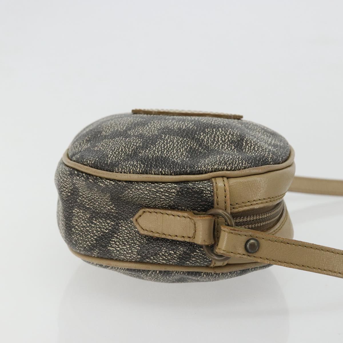 SAINT LAURENT Shoulder Bag PVC Brown Gold Auth 188404