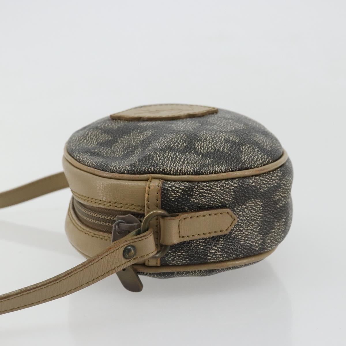 SAINT LAURENT Shoulder Bag PVC Brown Gold Auth 188404