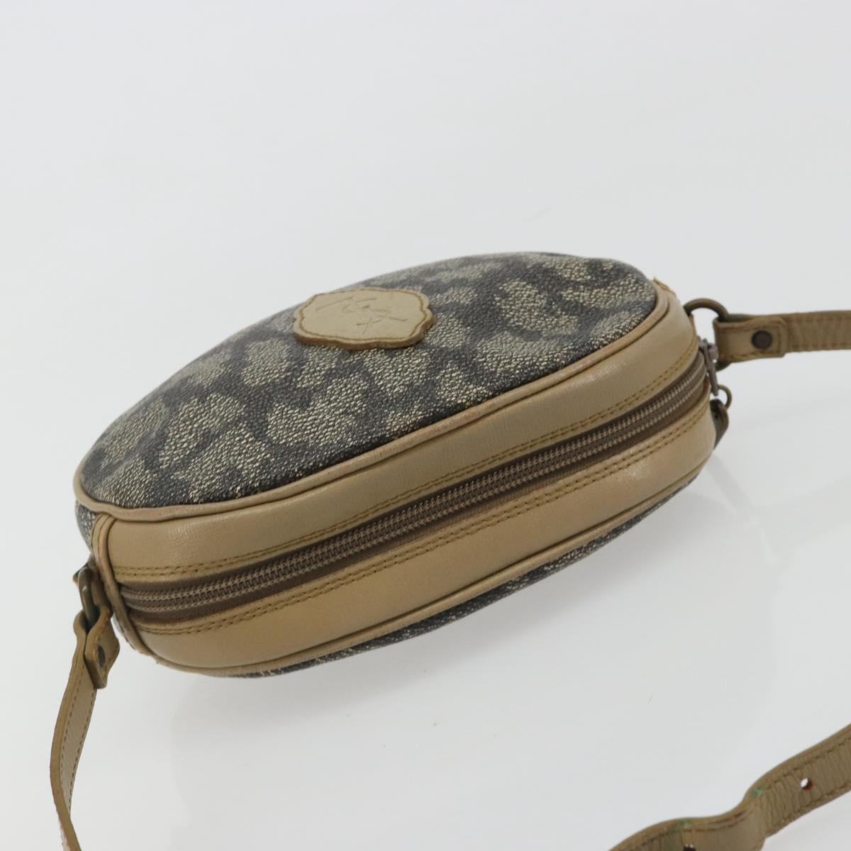 SAINT LAURENT Shoulder Bag PVC Brown Gold Auth 188404