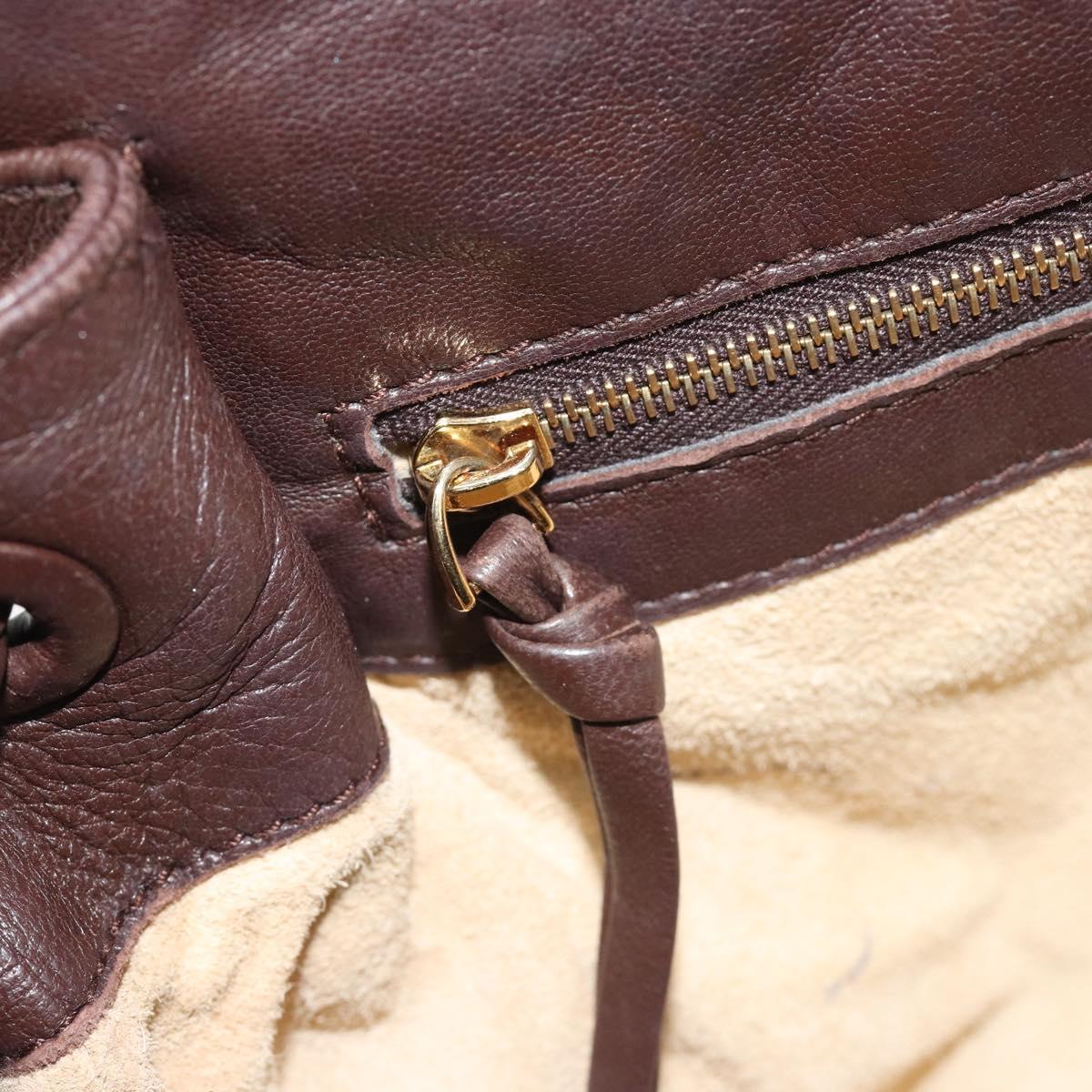 BOTTEGA VENETA INTRECCIATO Shoulder Bag Leather Brown Gold Auth 188405SAV