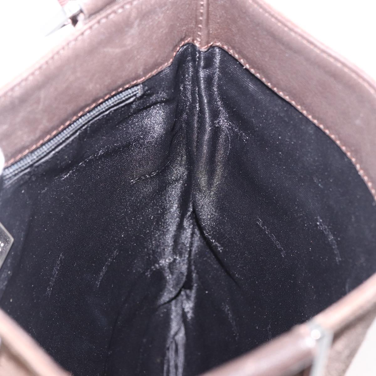 LOEWE Anagram Shoulder Bag Suede Brown Silver Auth 188410A