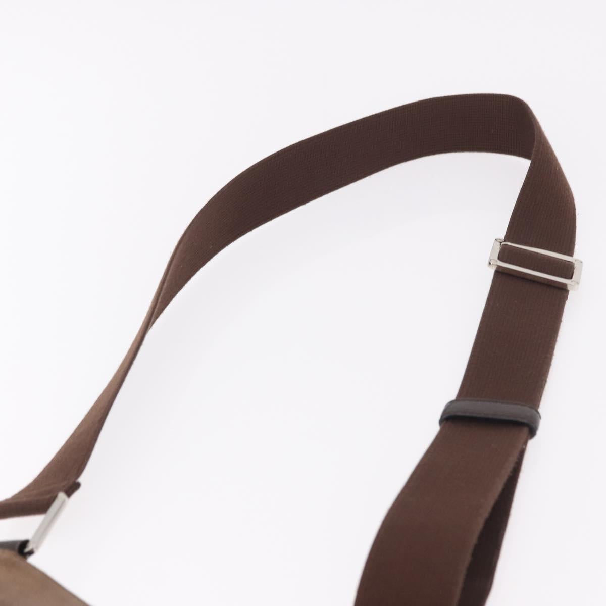 LOEWE Anagram Shoulder Bag Suede Brown Silver Auth 188410A