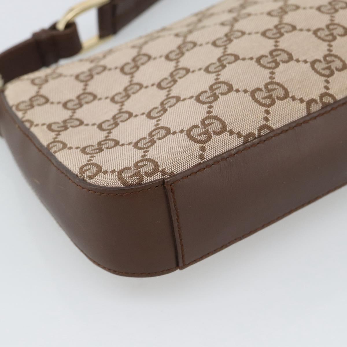 GUCCI GG Canvas Hand Bag Beige Gold 001 4285 Auth 188411A