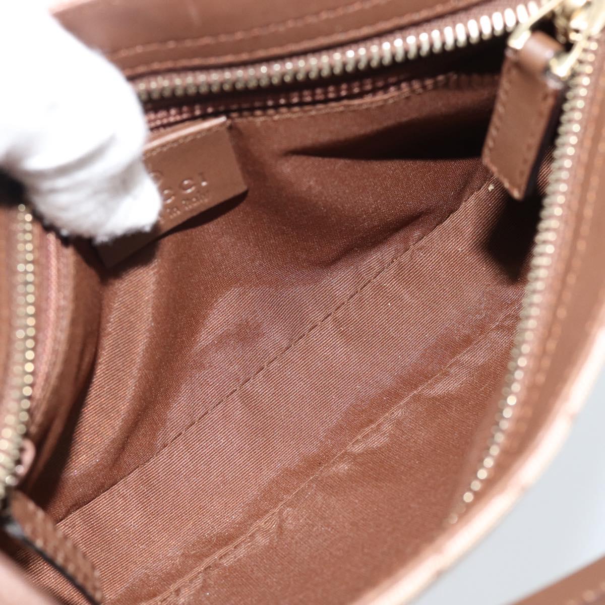 GUCCI GG Canvas Hand Bag Beige Gold 001 4285 Auth 188411A