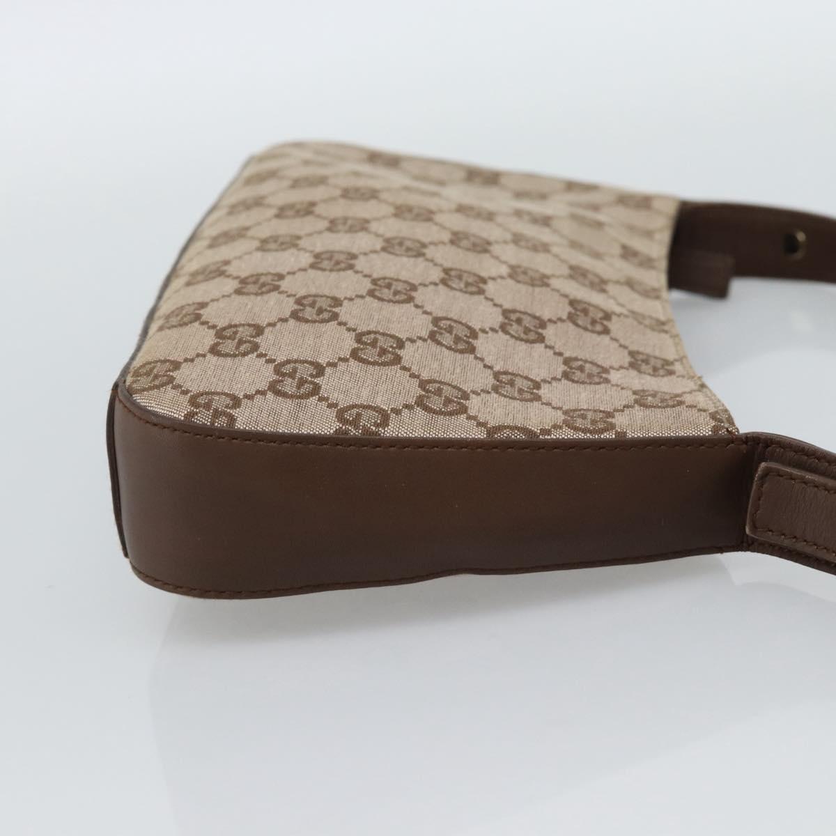 GUCCI GG Canvas Hand Bag Beige Gold 001 4285 Auth 188411A