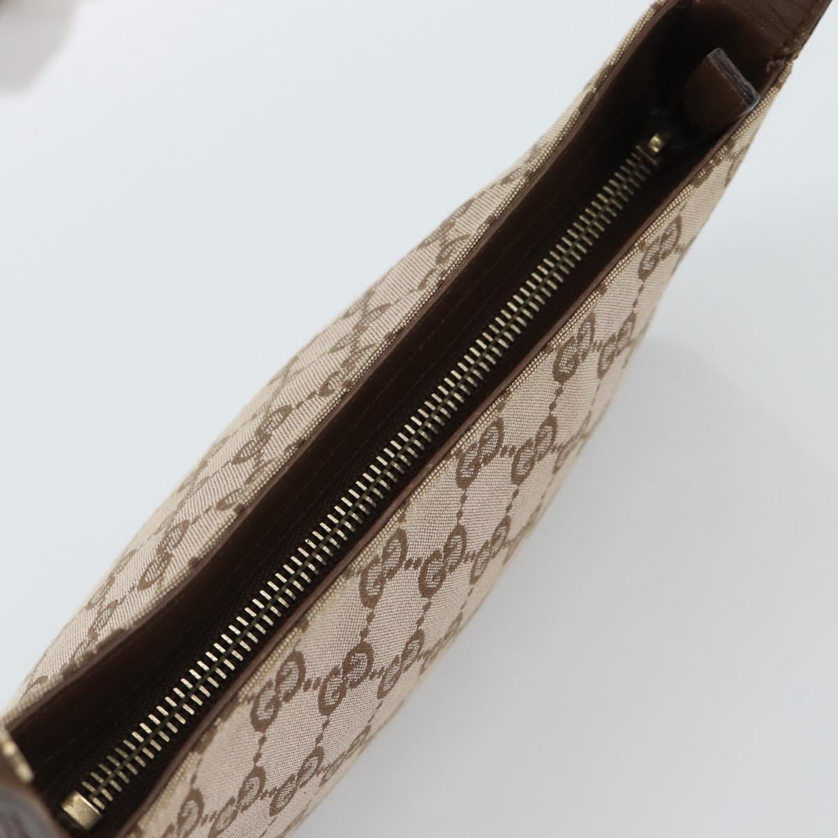GUCCI GG Canvas Hand Bag Beige Gold 001 4285 Auth 188411A