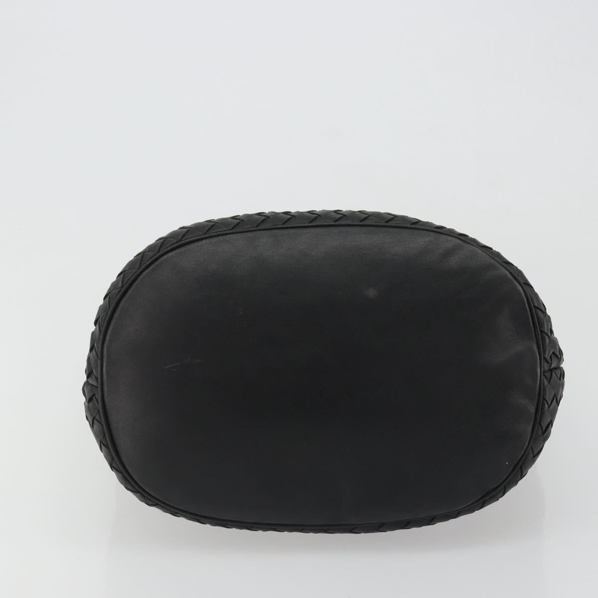BOTTEGA VENETA INTRECCIATO Shoulder Bag Leather Black Auth 188414