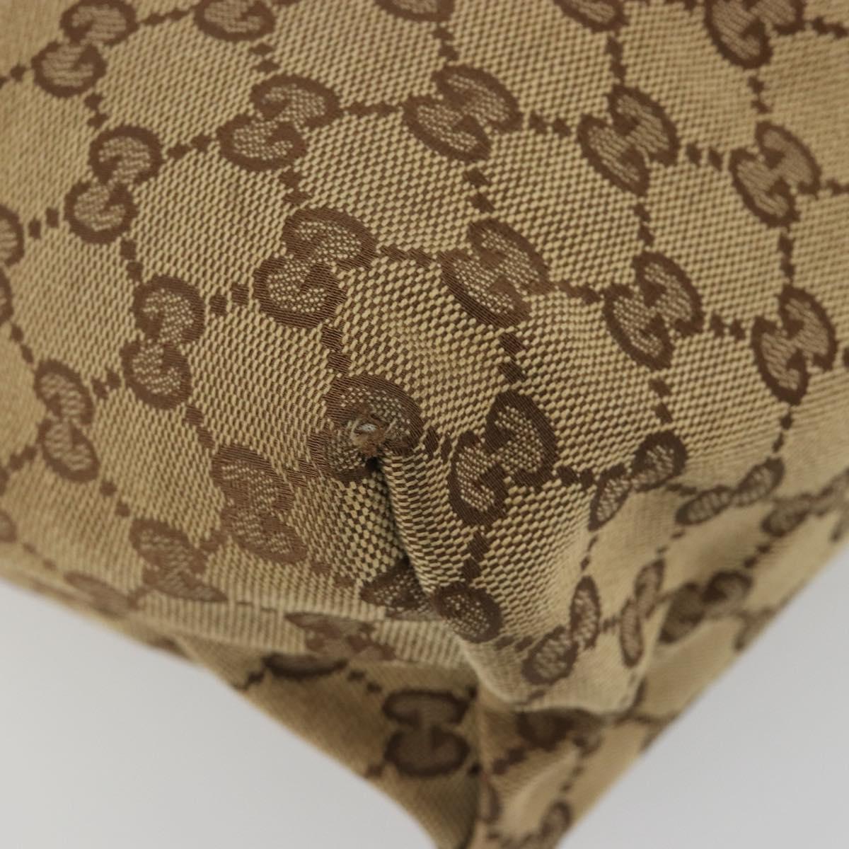 GUCCI GG Canvas Web Sherry Line Shoulder Bag Beige Silver 189751 Auth 188415A