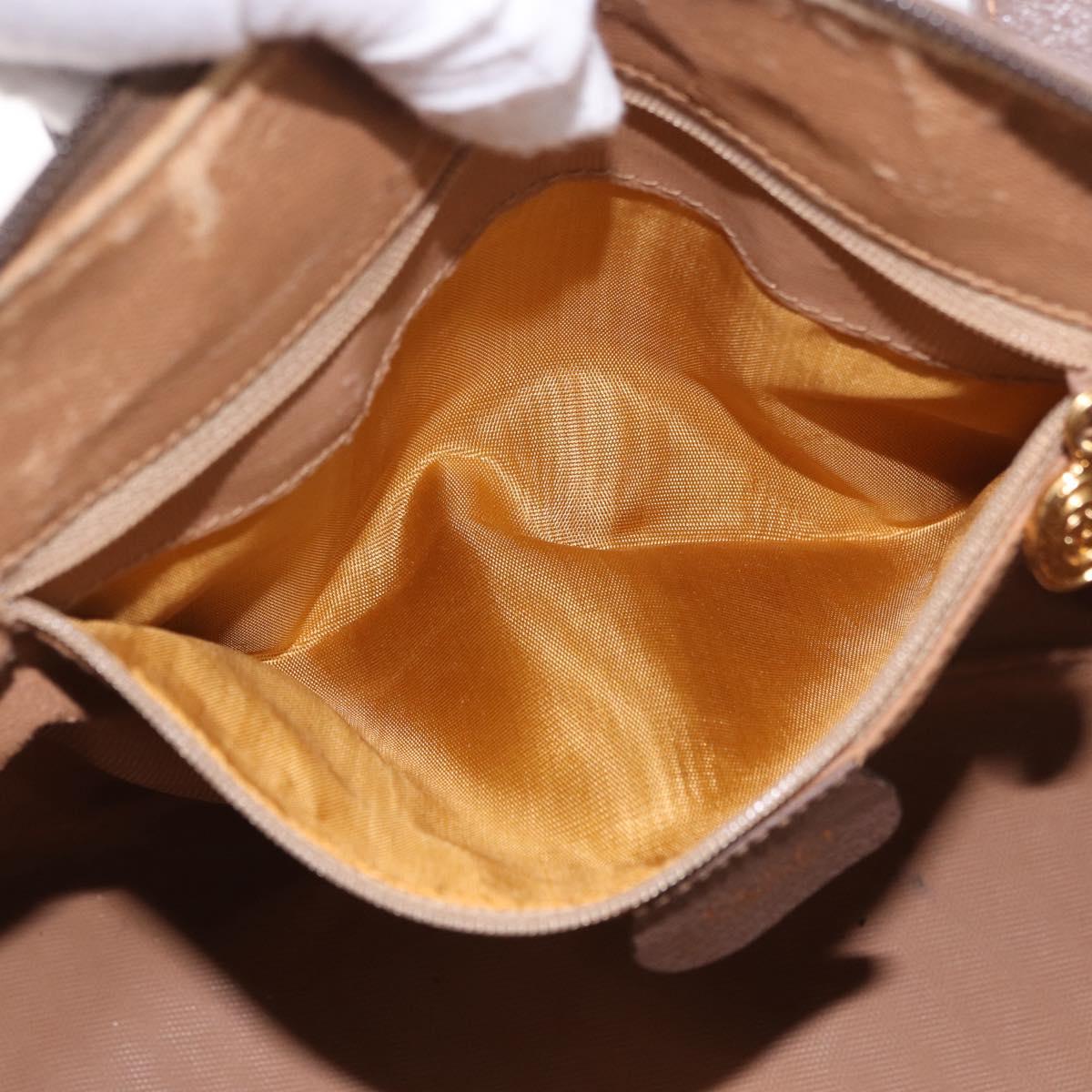 GUCCI GG Supreme Hand Bag PVC 2way Beige Gold Auth 188416