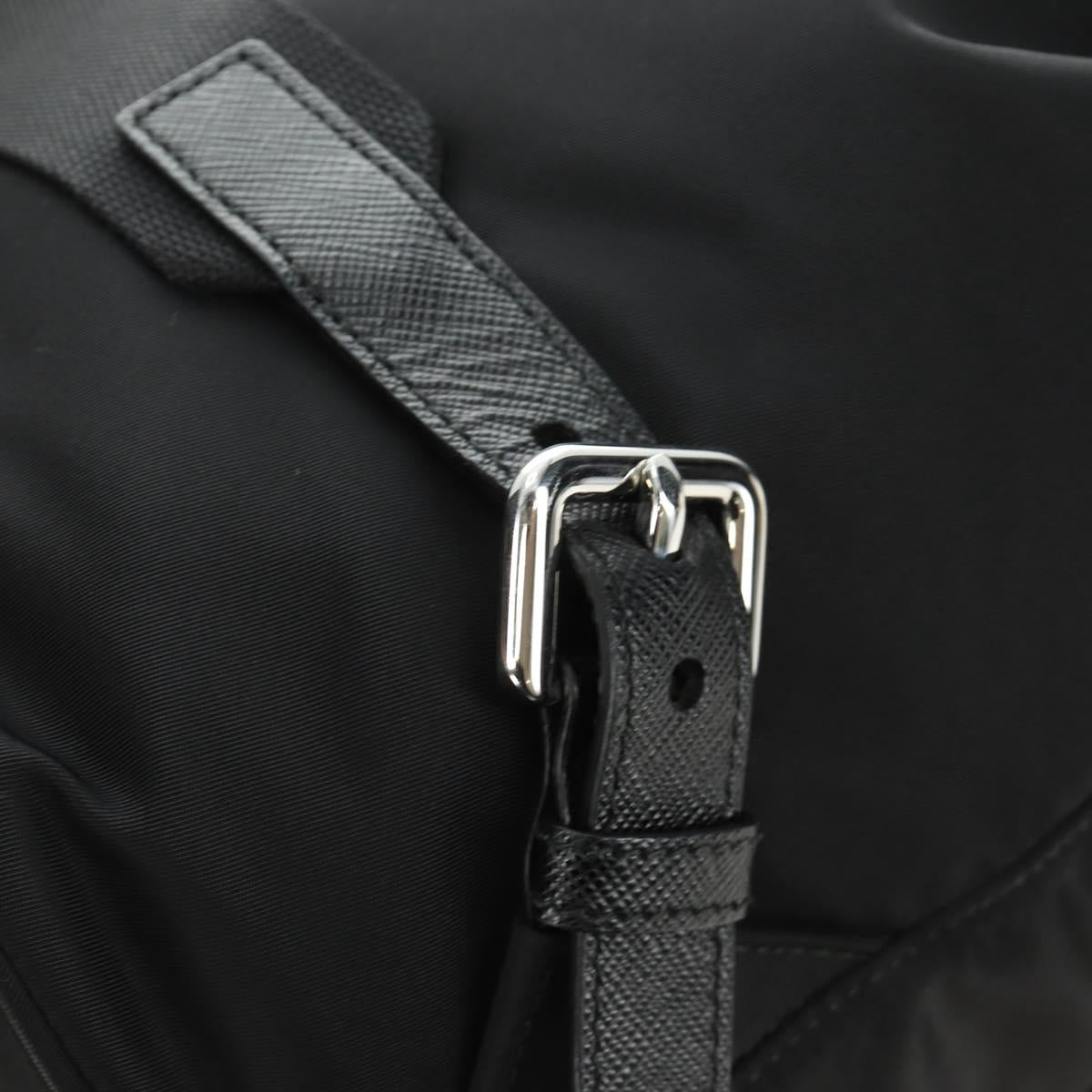 PRADA Backpack Nylon Black Silver 1BZ005 Auth 188429SAV