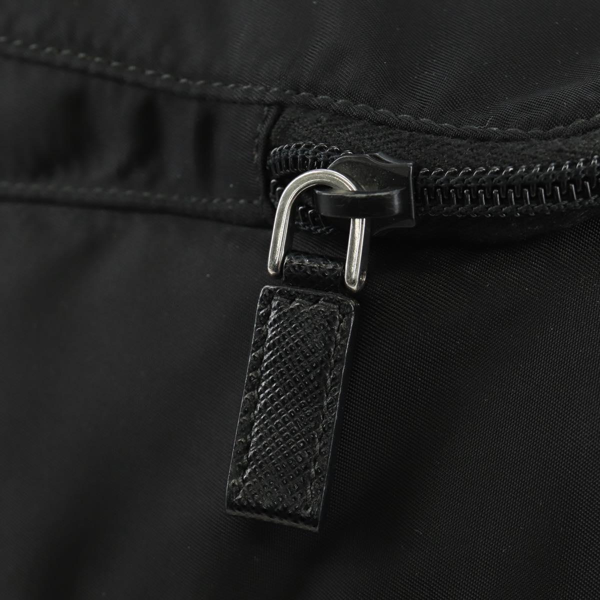 PRADA Backpack Nylon Black Silver 1BZ005 Auth 188429SAV