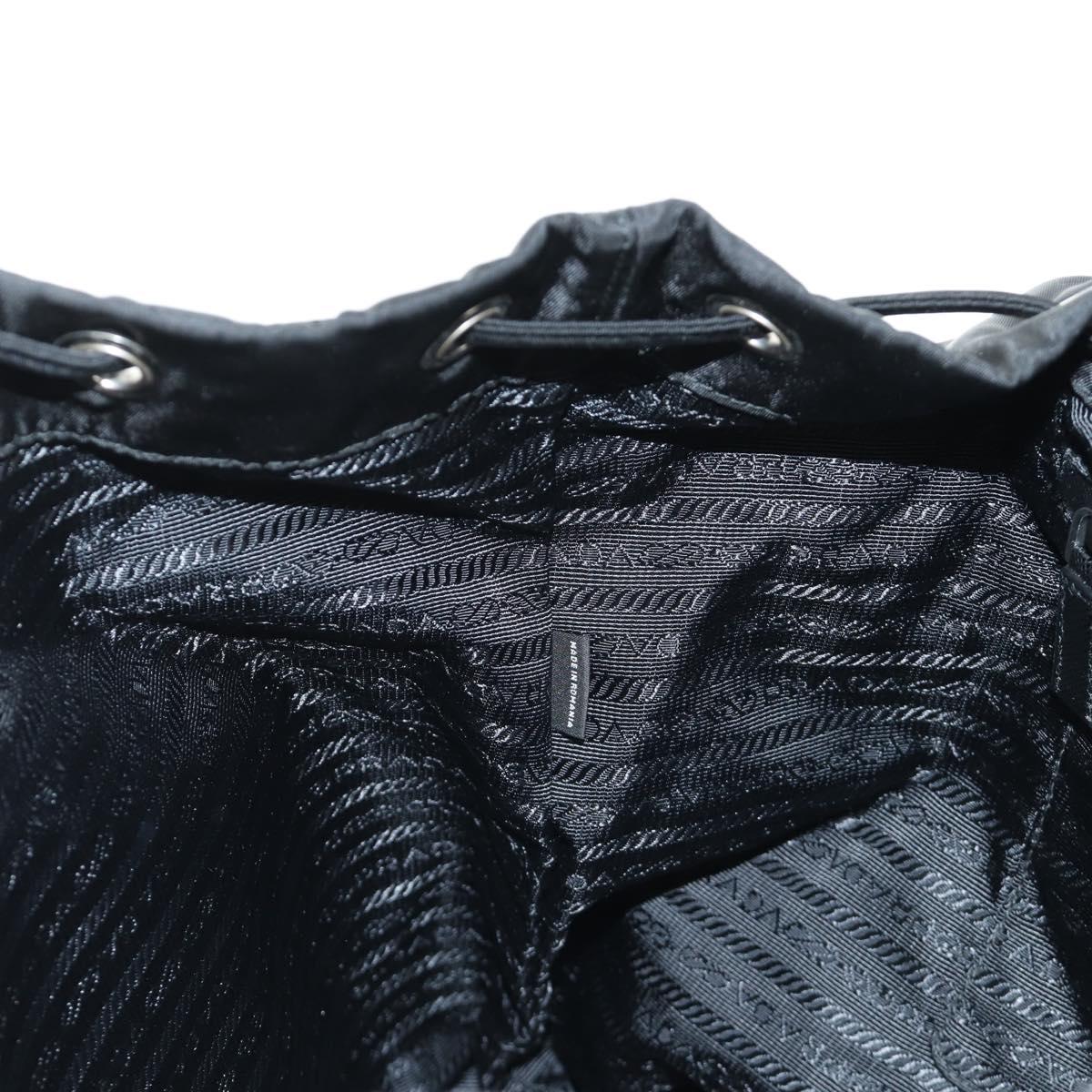 PRADA Backpack Nylon Black Silver 1BZ005 Auth 188429SAV
