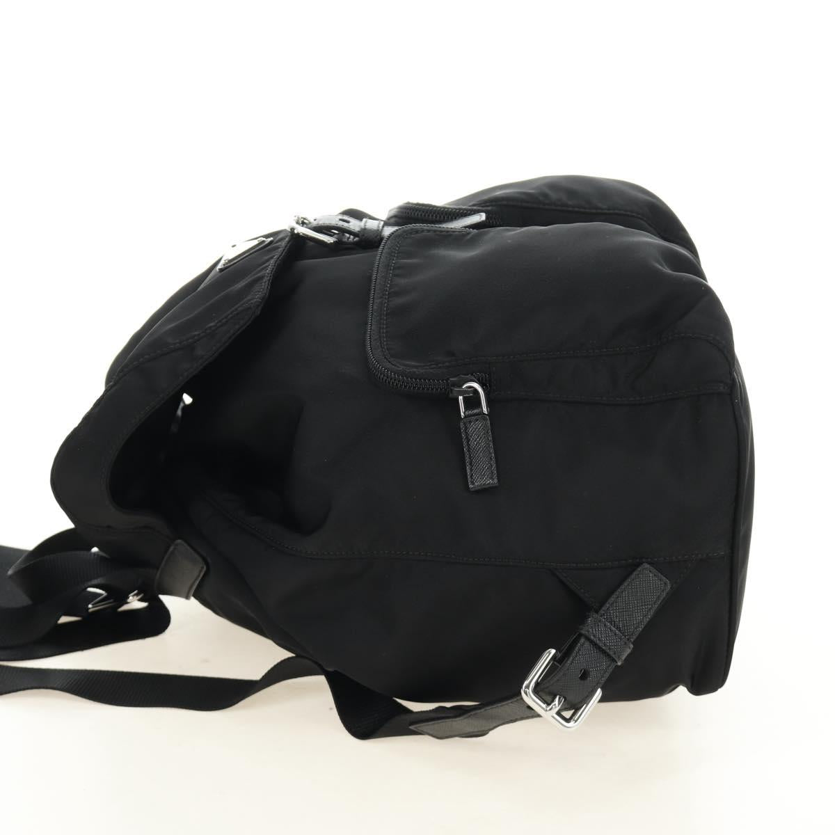 PRADA Backpack Nylon Black Silver 1BZ005 Auth 188429SAV