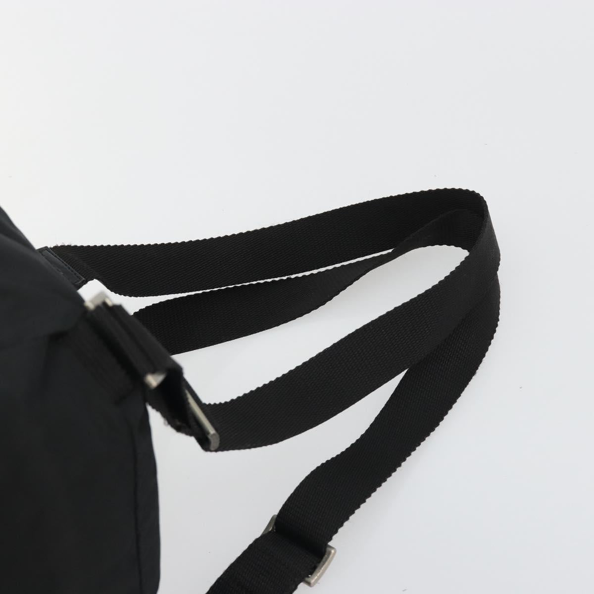 PRADA Backpack Nylon Black Silver Auth 188430