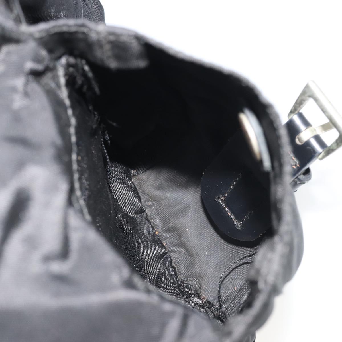 PRADA Backpack Nylon Black Silver Auth 188430