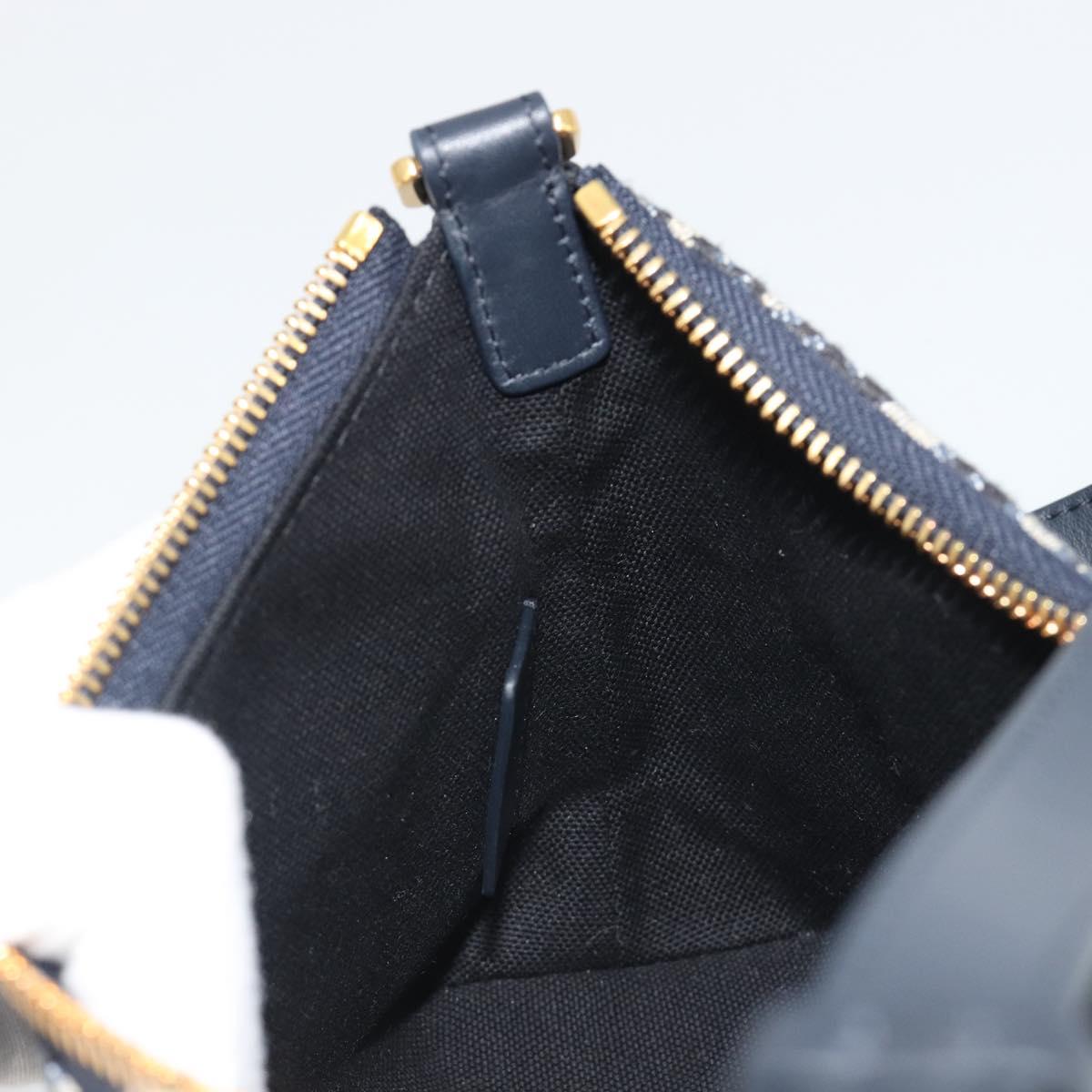 Christian Dior Oblique 30 Montaigne Hobo Mini Bag Navy Gold Auth 188432SAM