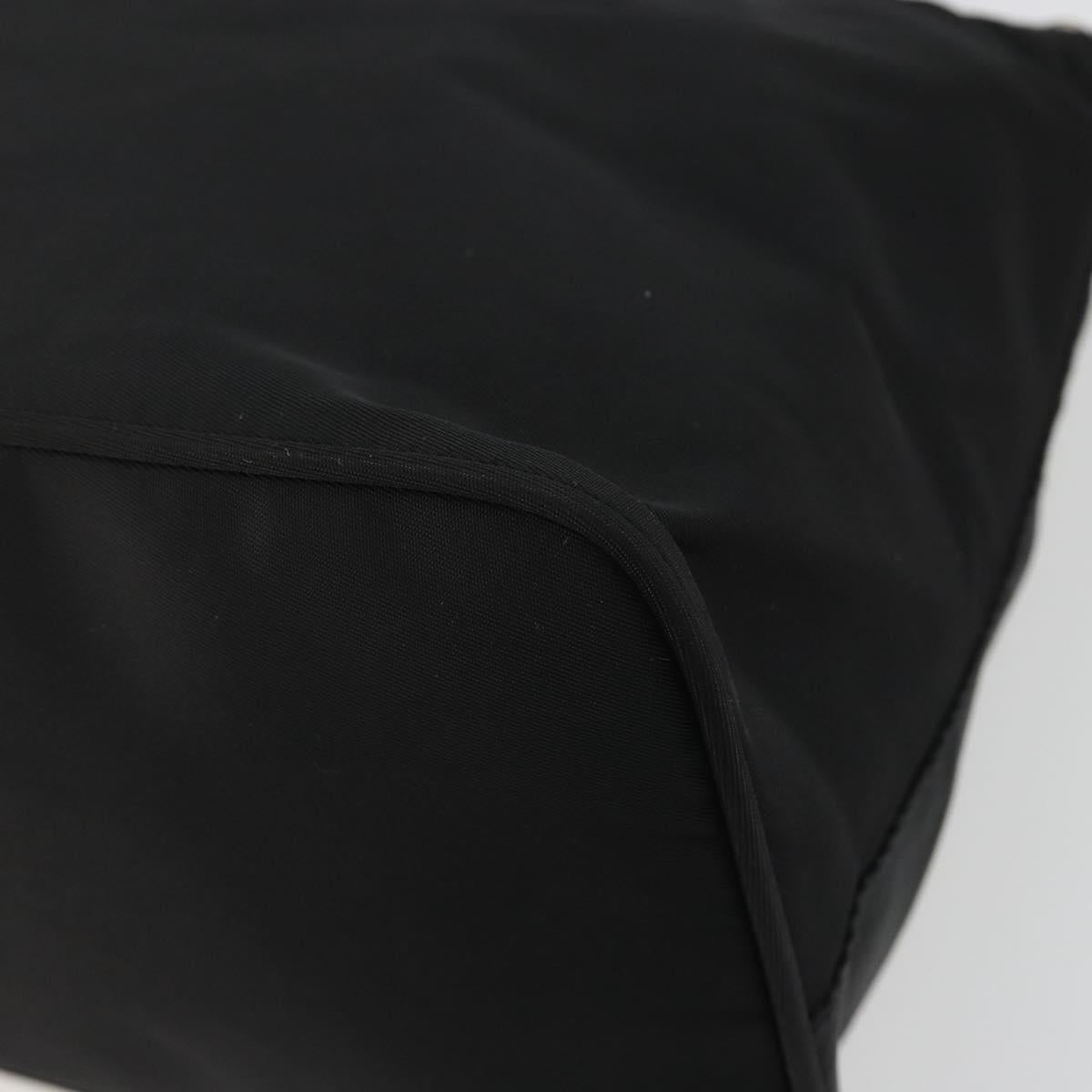 PRADA Hand Bag Nylon Black Silver Auth 188434