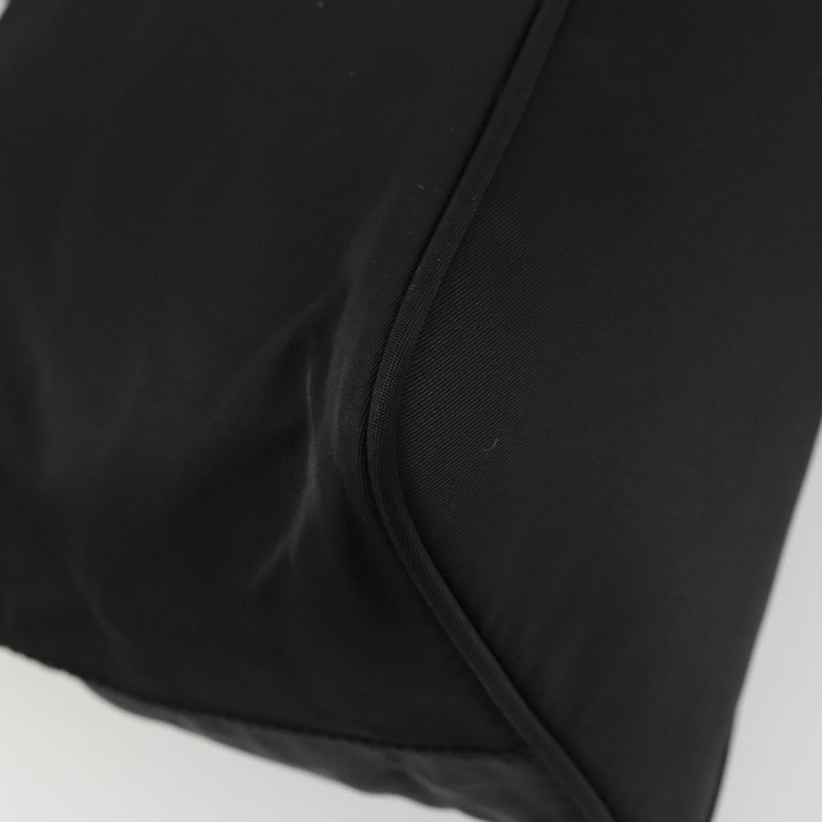 PRADA Hand Bag Nylon Black Silver Auth 188434