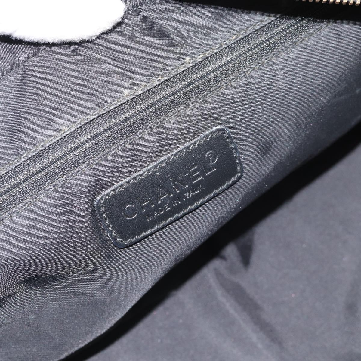 CHANEL New Travel Line Hand Bag Nylon Black CC Auth 188435
