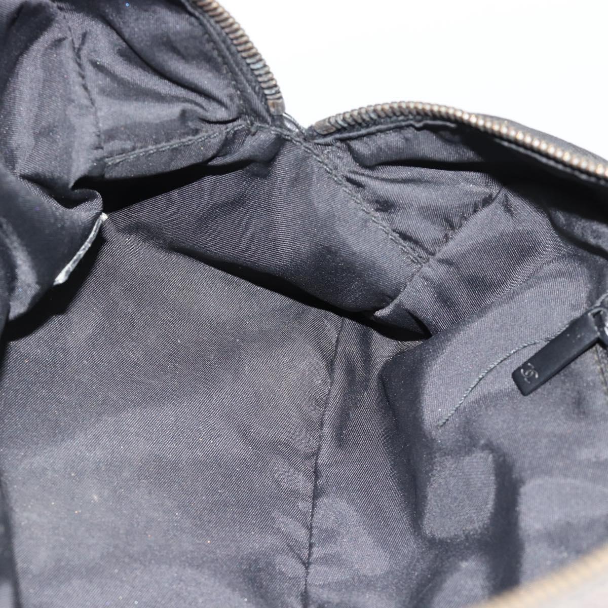 CHANEL New Travel Line Hand Bag Nylon Black CC Auth 188435