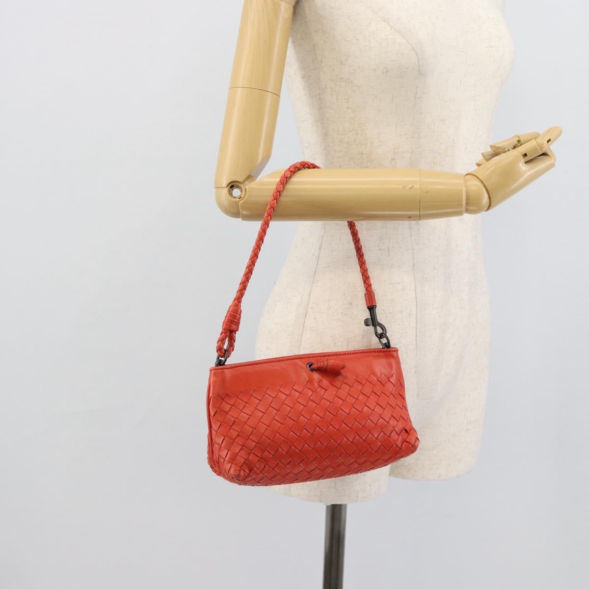 BOTTEGA VENETA INTRECCIATO Hand Bag Leather Red 120773 Auth 188439A