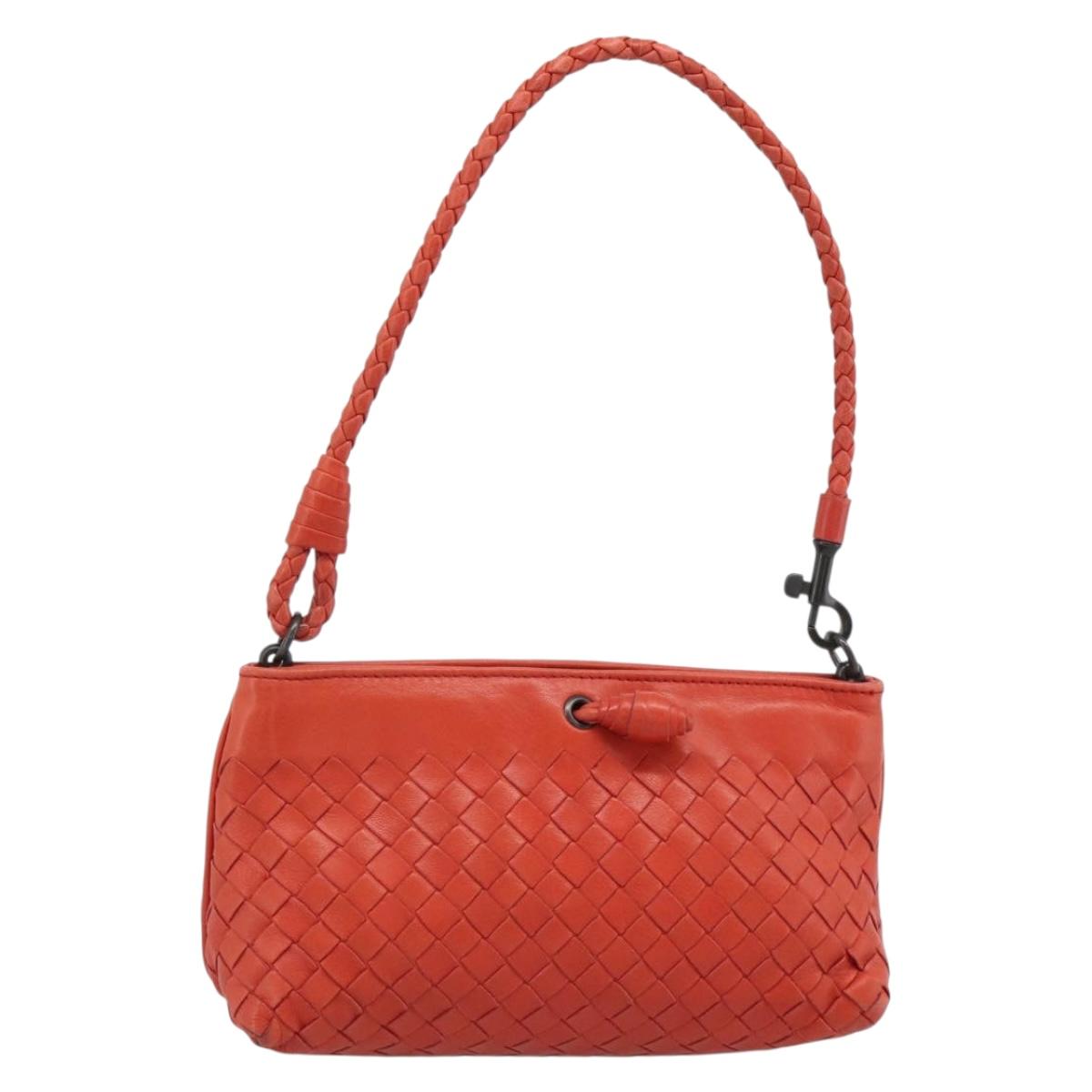 BOTTEGA VENETA INTRECCIATO Hand Bag Leather Red 120773 Auth 188439A