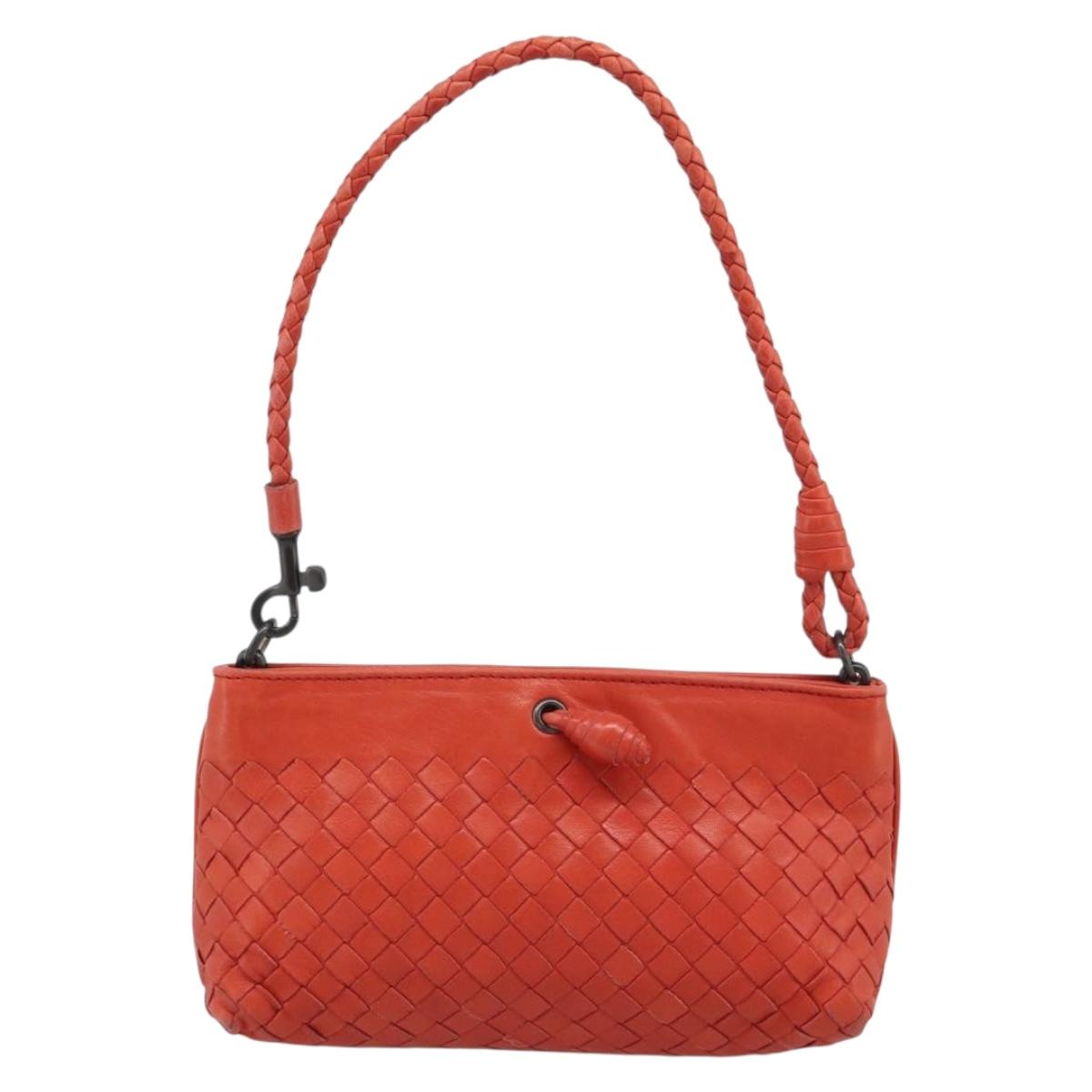 BOTTEGA VENETA INTRECCIATO Hand Bag Leather Red 120773 Auth 188439A