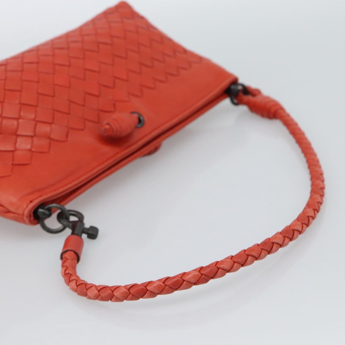 BOTTEGA VENETA INTRECCIATO Hand Bag Leather Red 120773 Auth 188439A