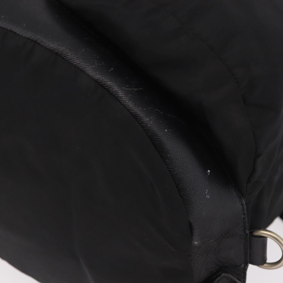 PRADA Backpack Nylon Black Silver Auth 188443