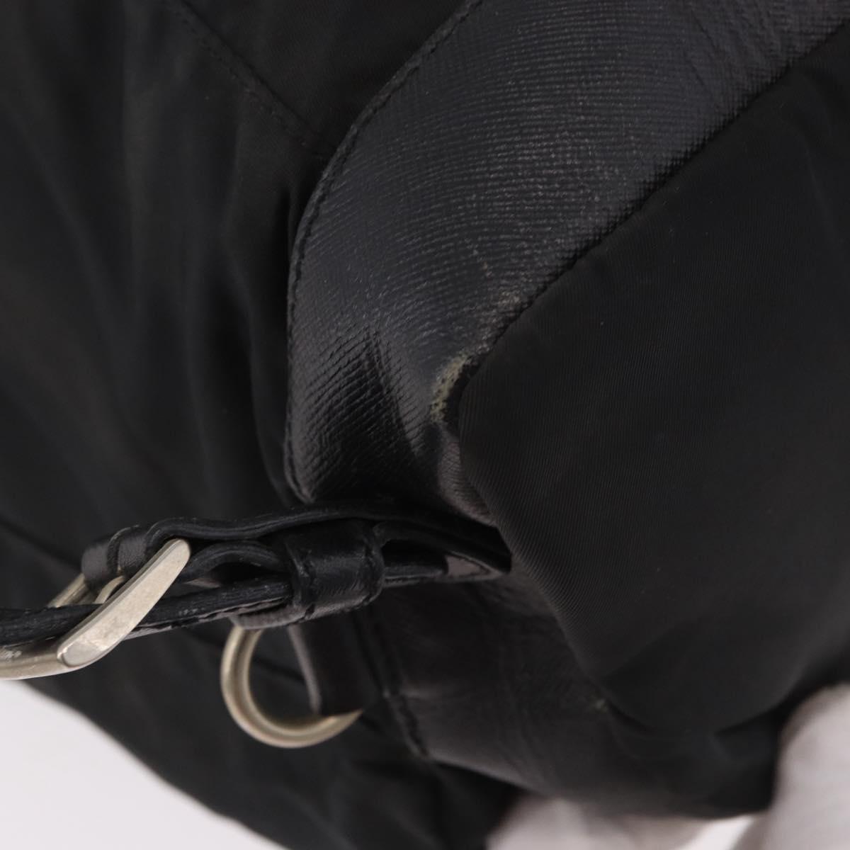 PRADA Backpack Nylon Black Silver Auth 188443