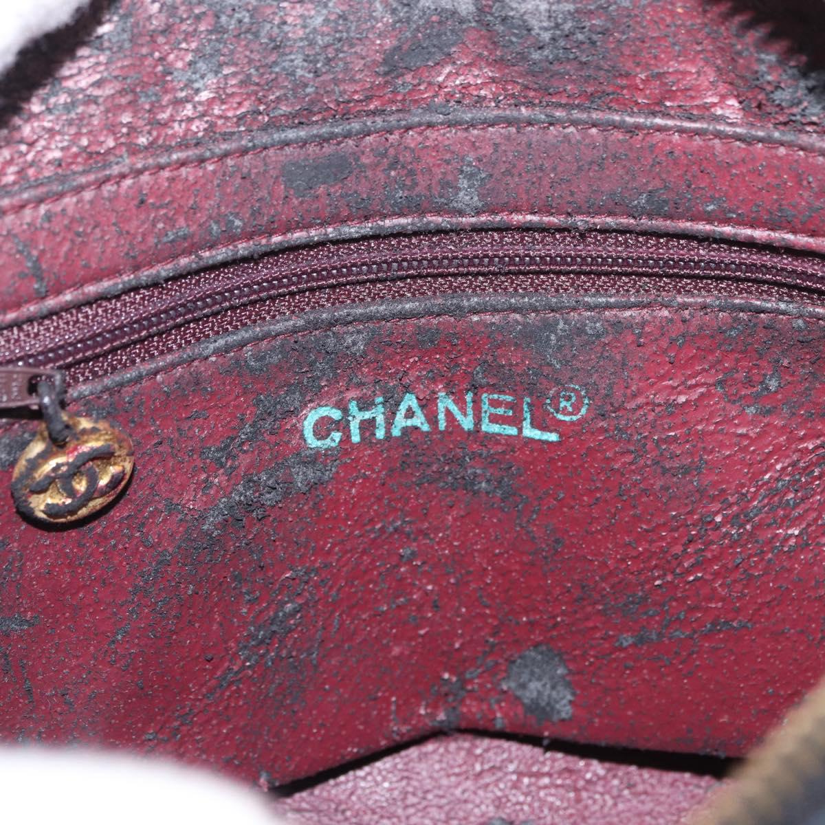 CHANEL Matelasse Chain Shoulder Bag Lamb Skin Black Gold CC Auth 188446