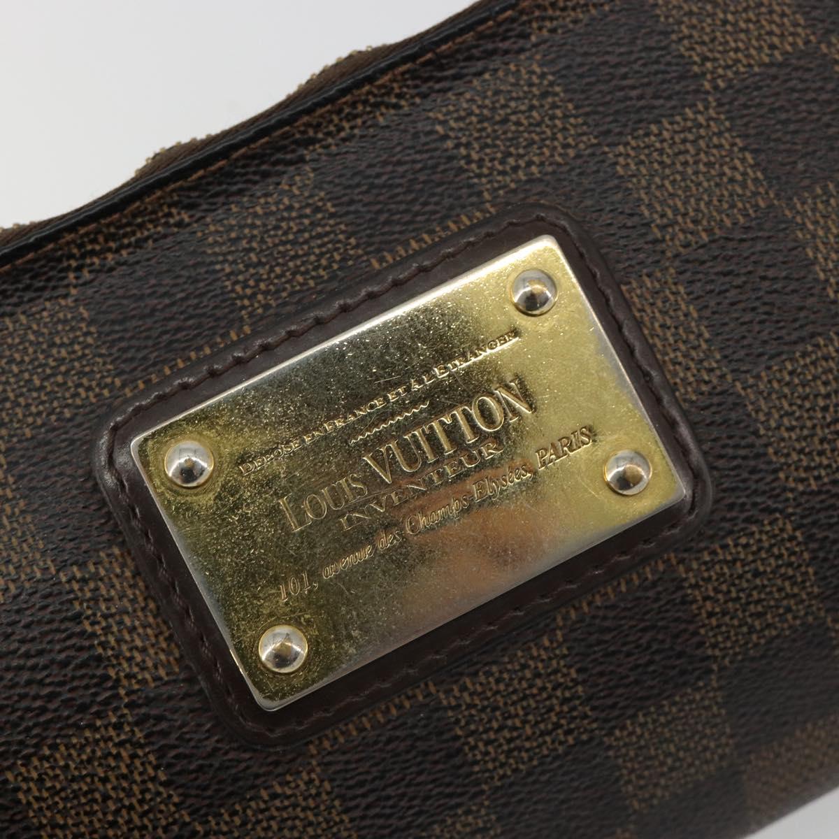 LOUIS VUITTON Damier Ebene Eva Shoulder Bag N55213 LV Auth 188452