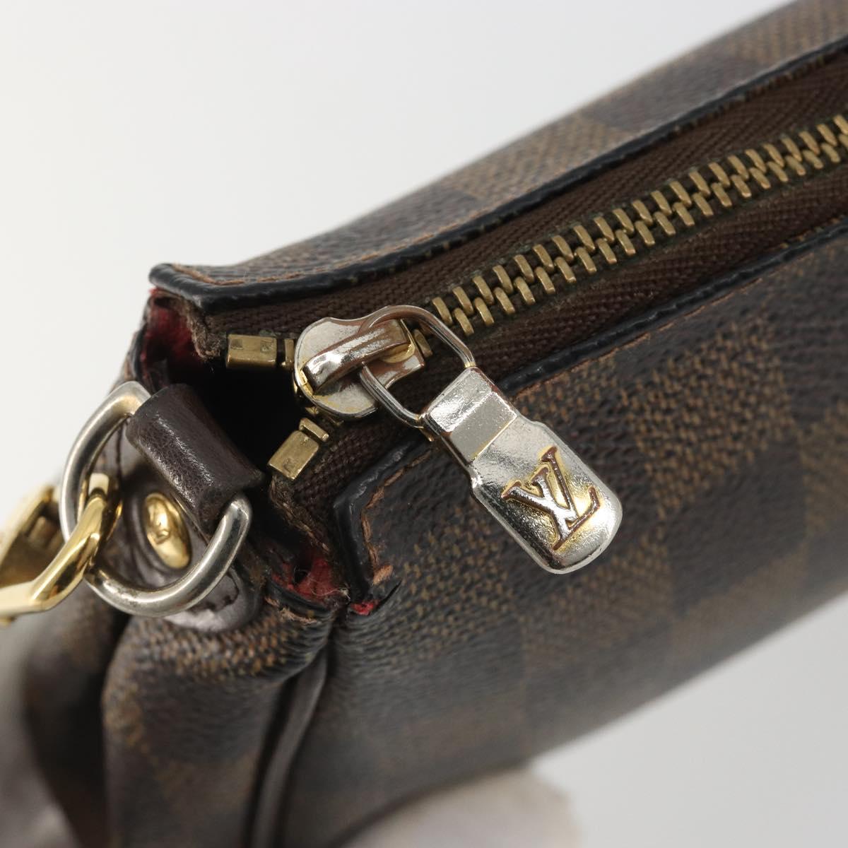 LOUIS VUITTON Damier Ebene Eva Shoulder Bag N55213 LV Auth 188452