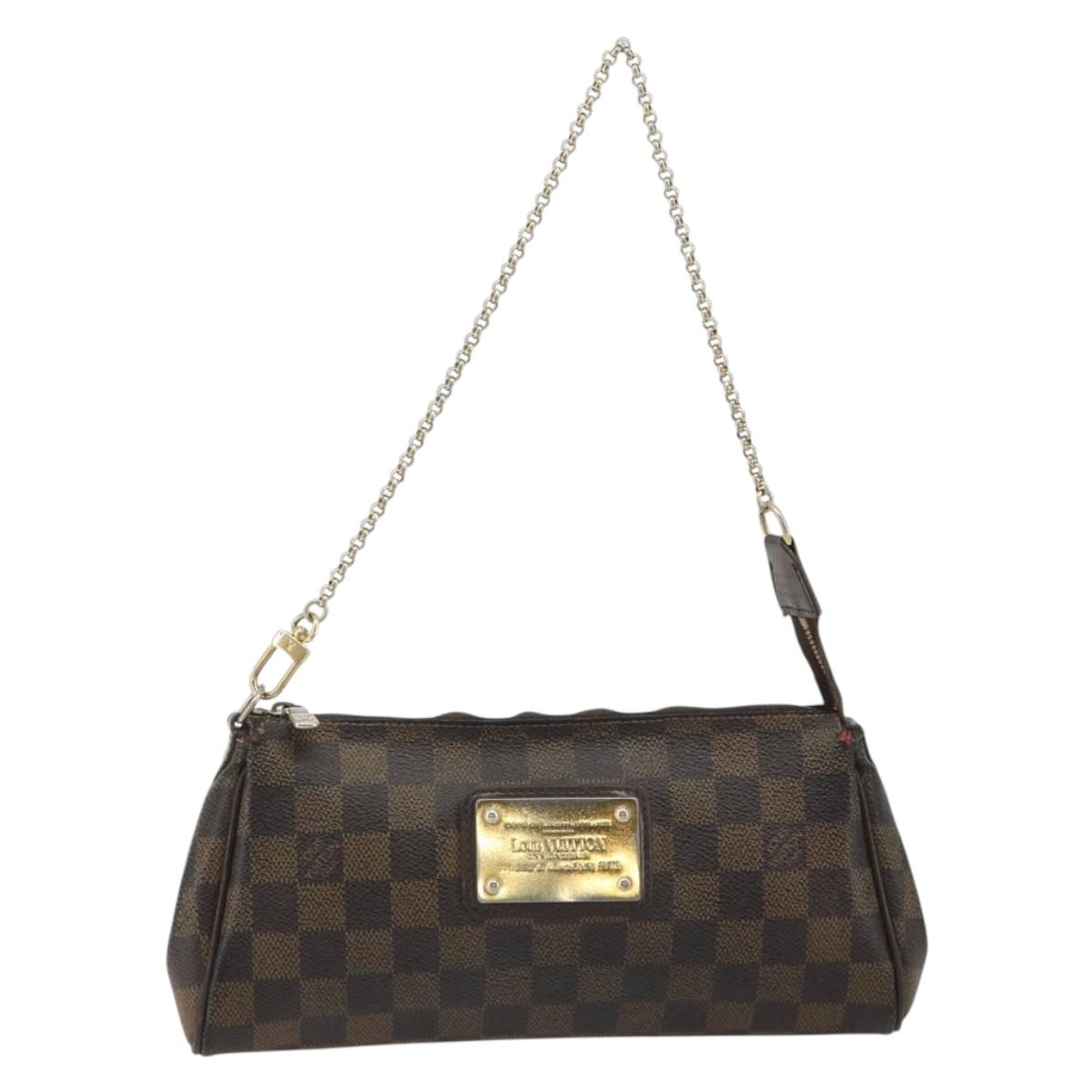 LOUIS VUITTON Damier Ebene Eva Shoulder Bag N55213 LV Auth 188452