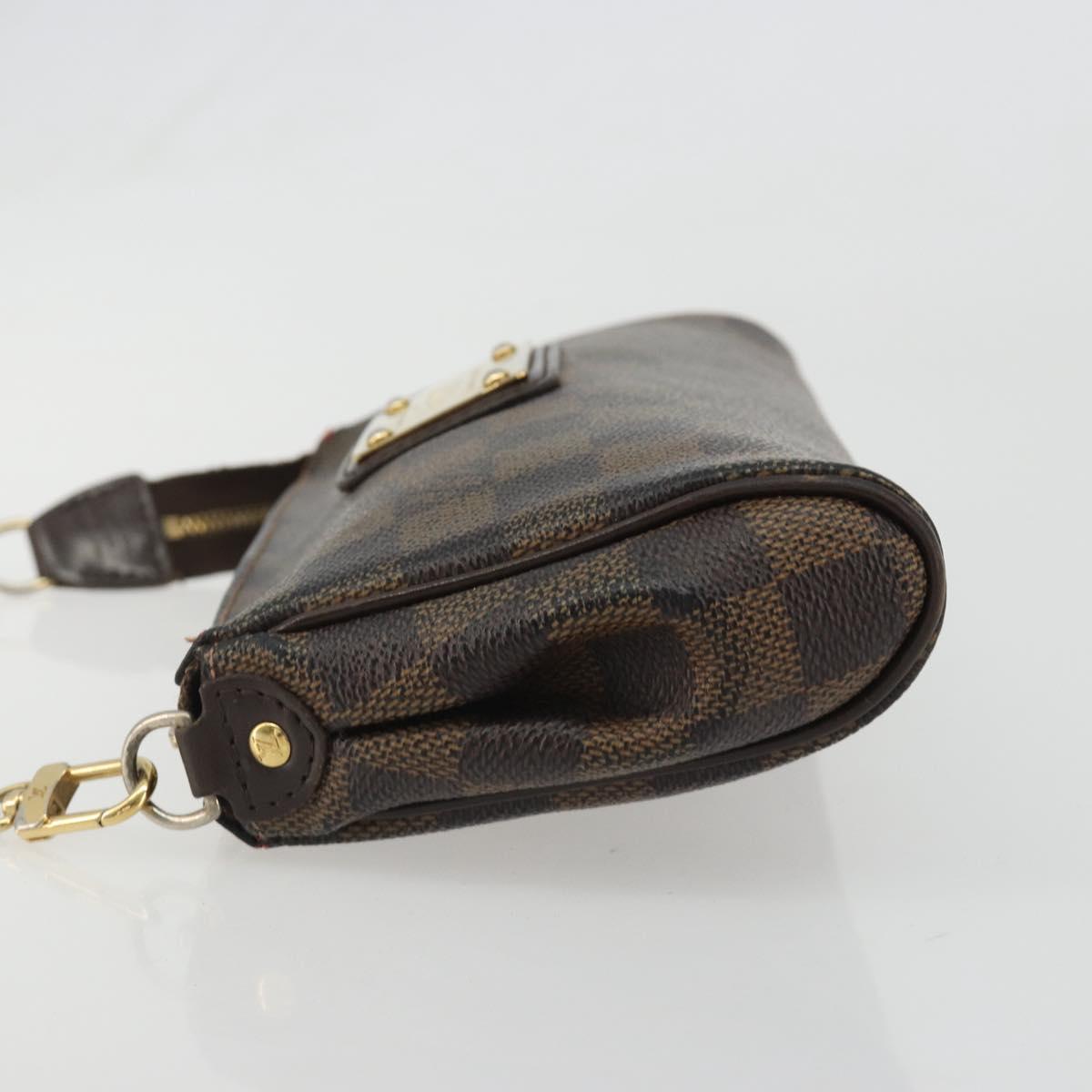 LOUIS VUITTON Damier Ebene Eva Shoulder Bag N55213 LV Auth 188452
