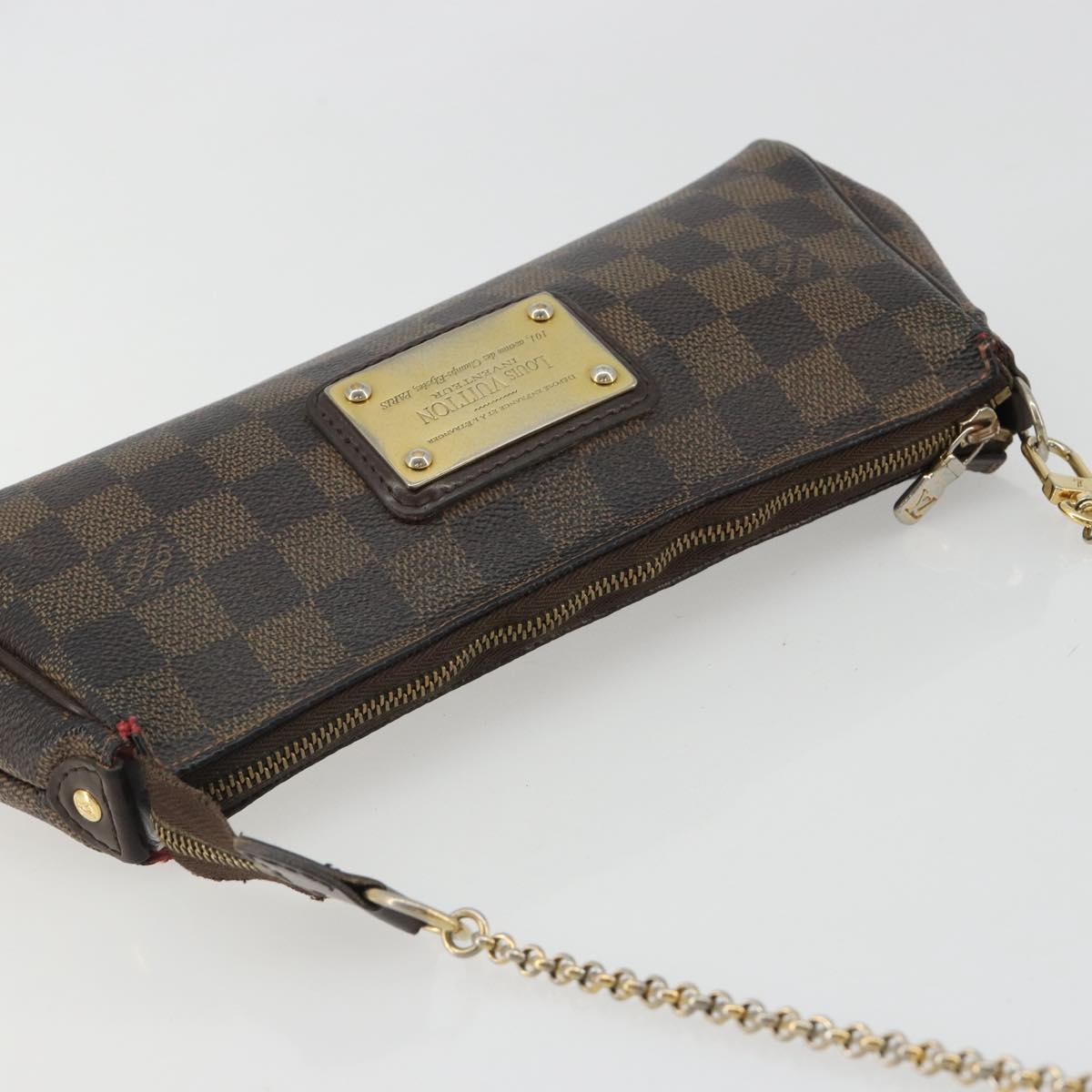 LOUIS VUITTON Damier Ebene Eva Shoulder Bag N55213 LV Auth 188452