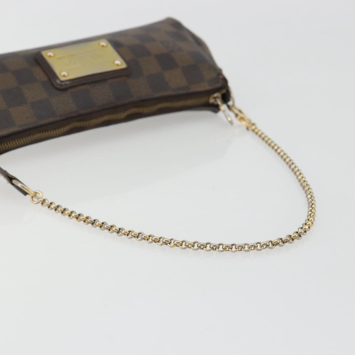 LOUIS VUITTON Damier Ebene Eva Shoulder Bag N55213 LV Auth 188452