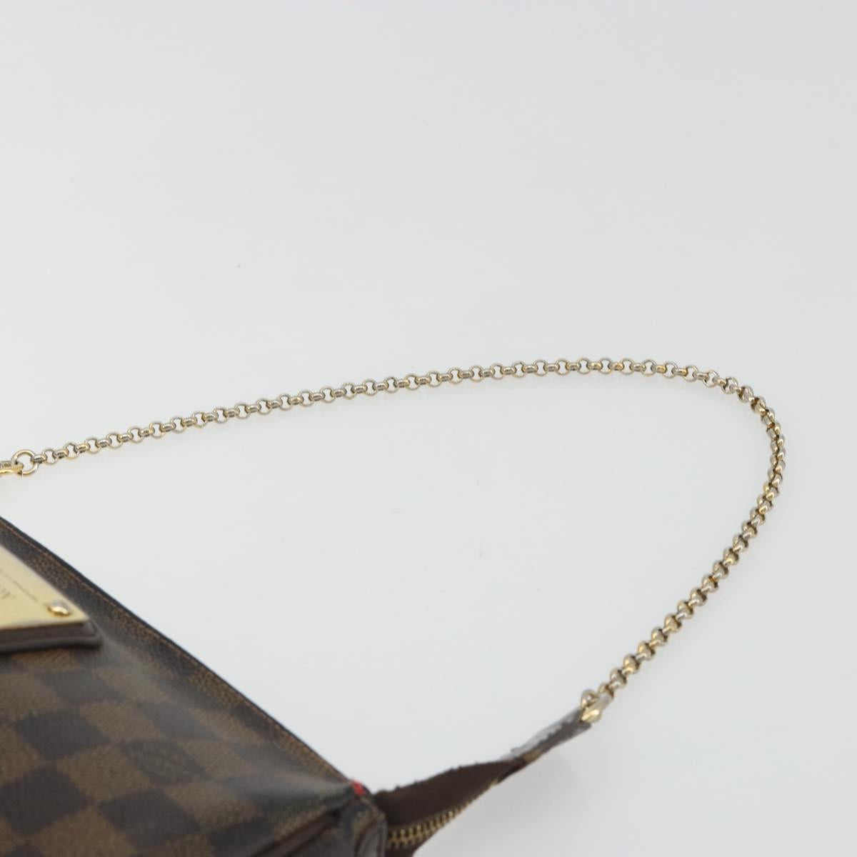 LOUIS VUITTON Damier Ebene Eva Shoulder Bag N55213 LV Auth 188452