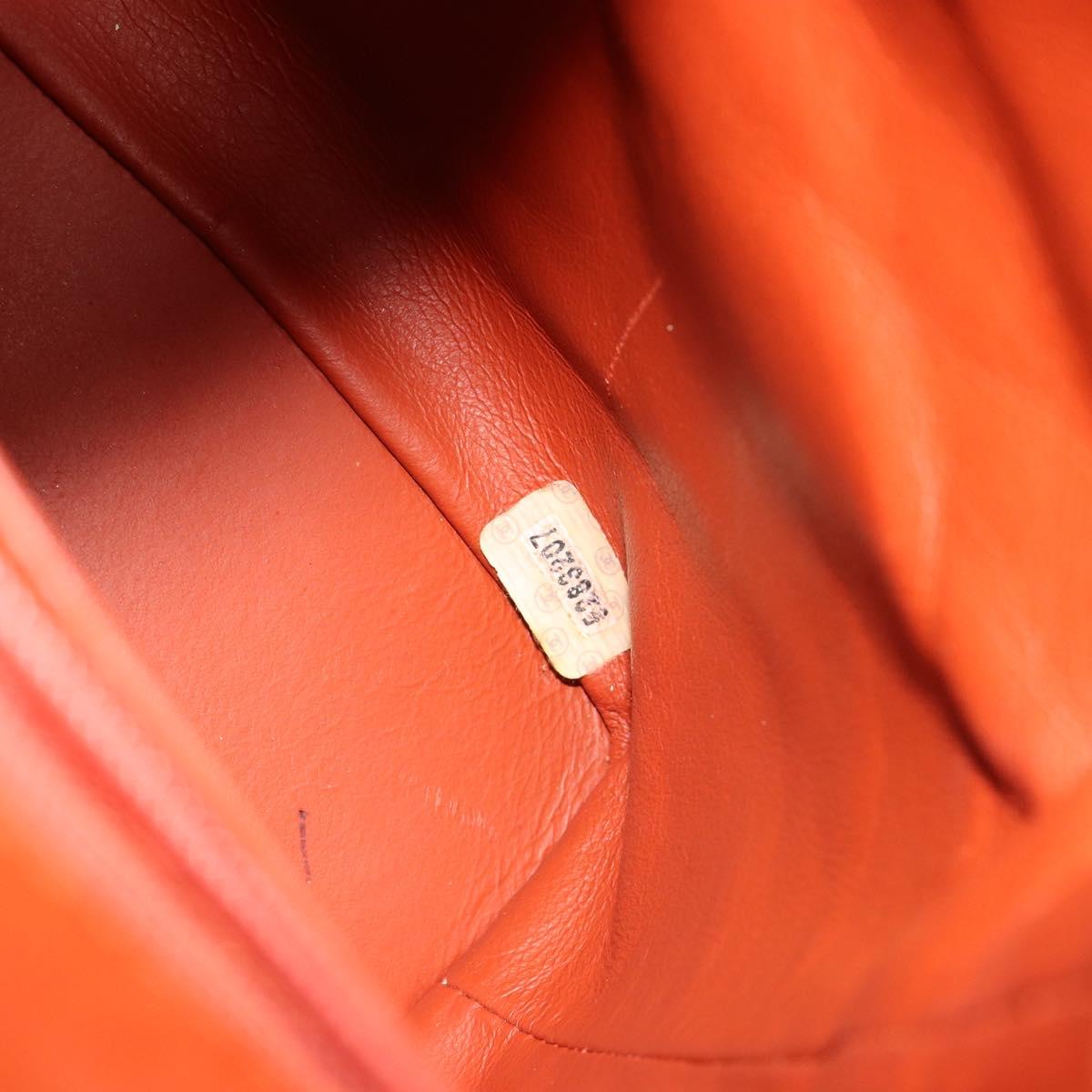 CHANEL Matelasse Chain Shoulder Bag Lamb Skin Orange CC Auth 188455A