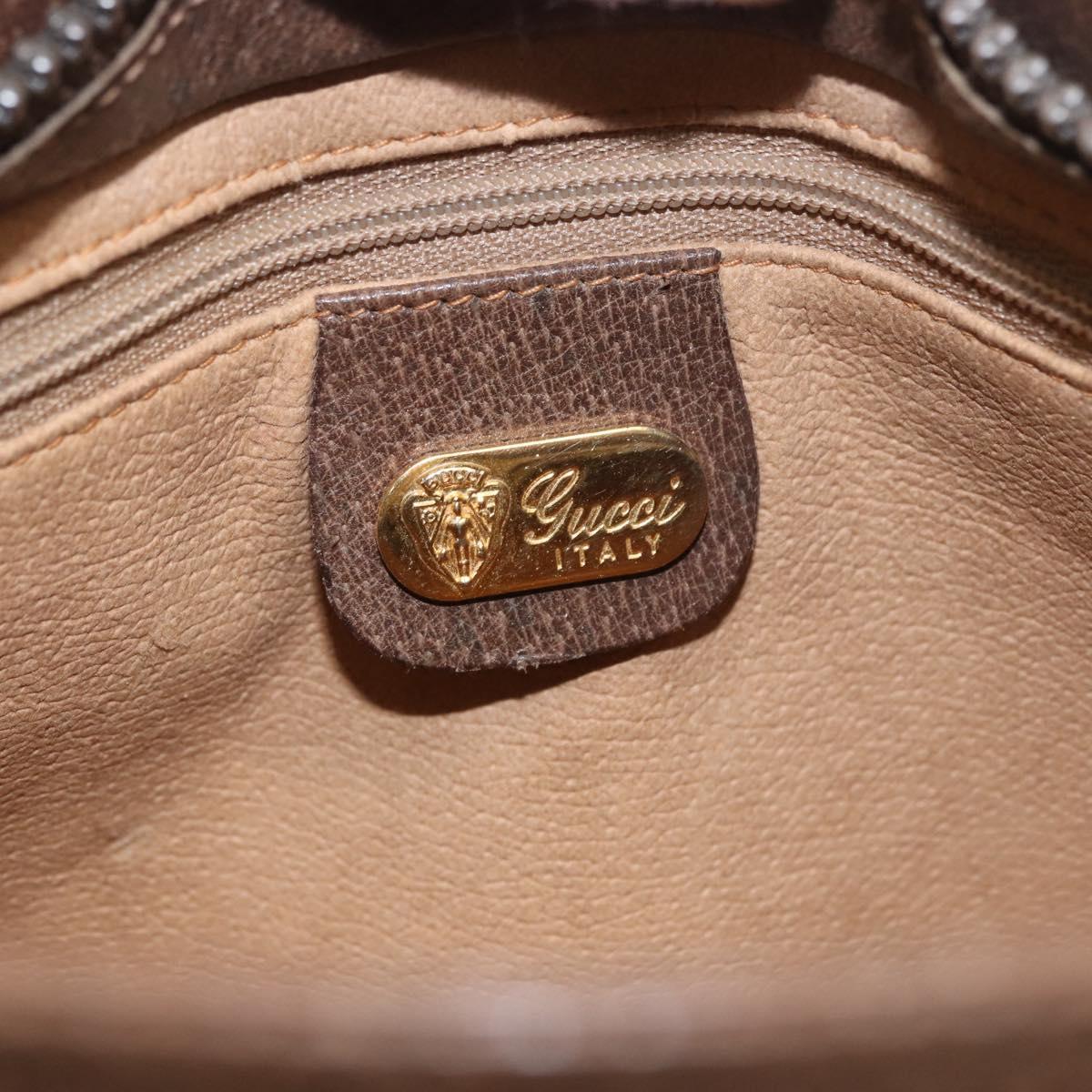 GUCCI GG Supreme Web Sherry Line Shoulder Bag PVC Beige Gold Auth 188457