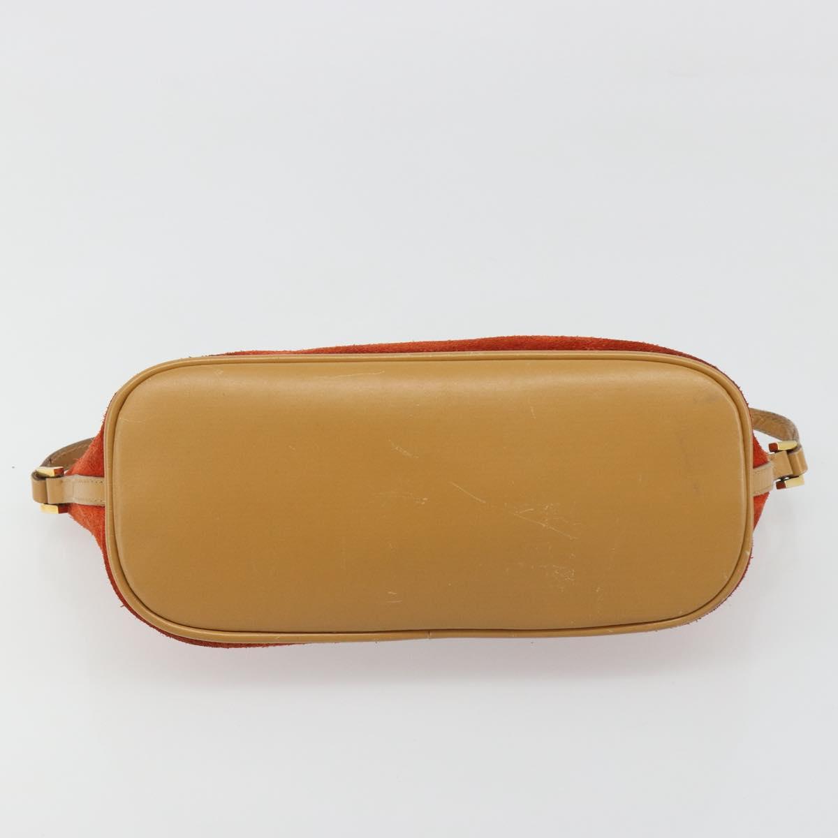 GUCCI Accessory Pouch Suede Orange Gold 039 1103 2123 Auth 188458